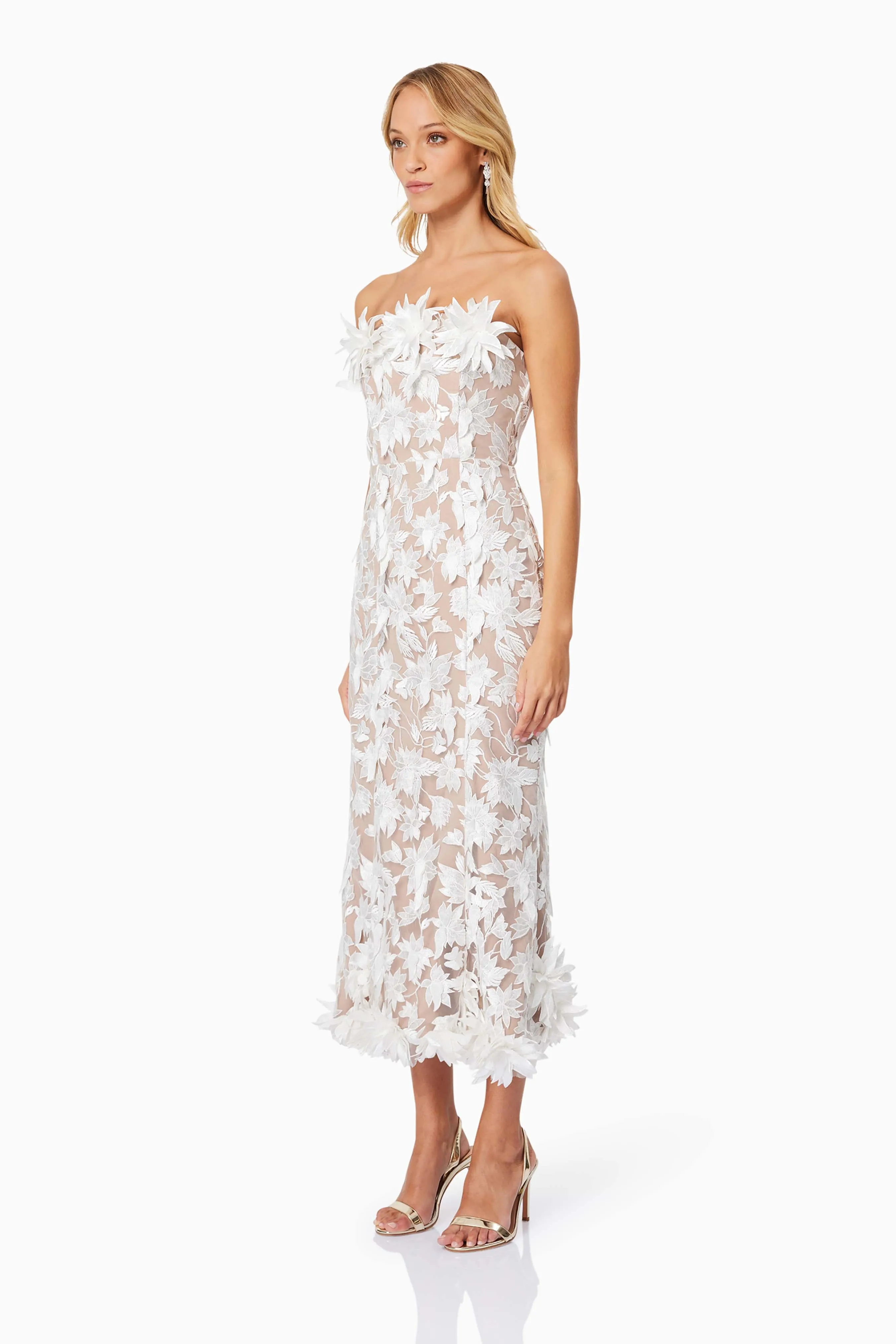 Valentina Midi Cocktail Dress in White sold by Elliatt product image thumbnail 3