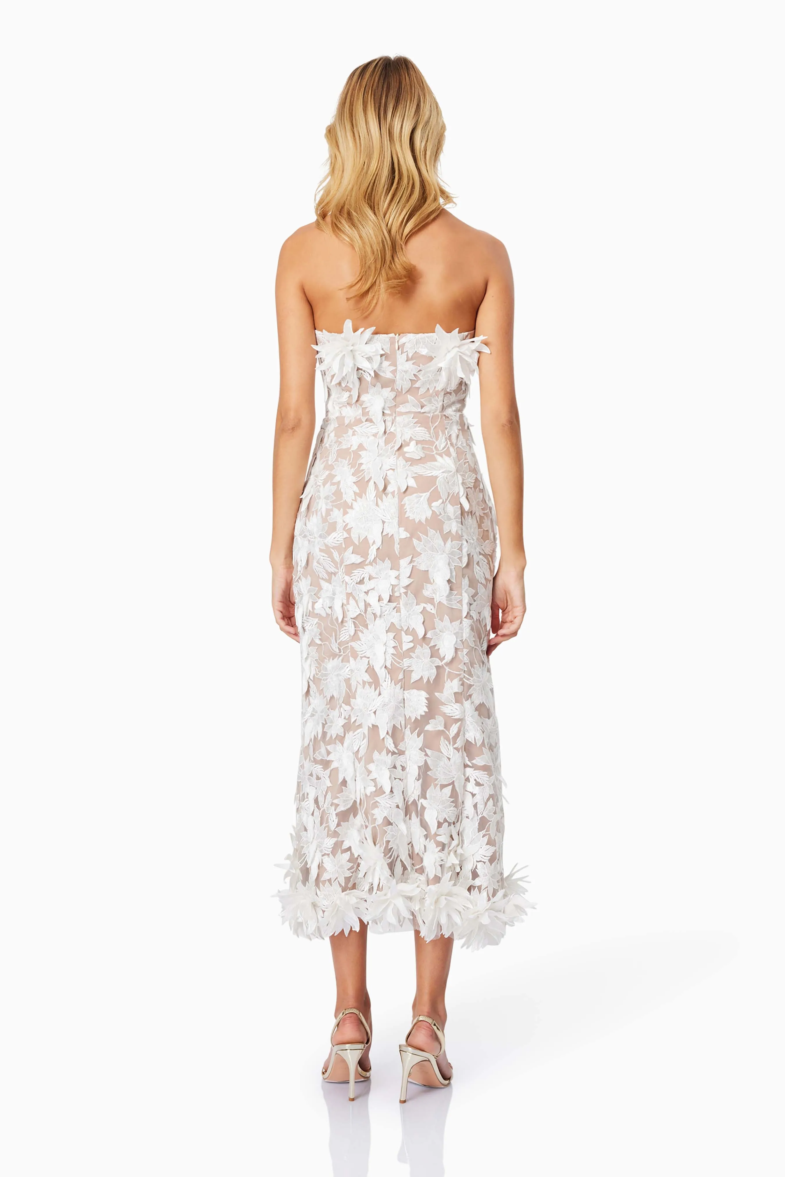 Valentina Midi Cocktail Dress in White sold by Elliatt product image thumbnail 5