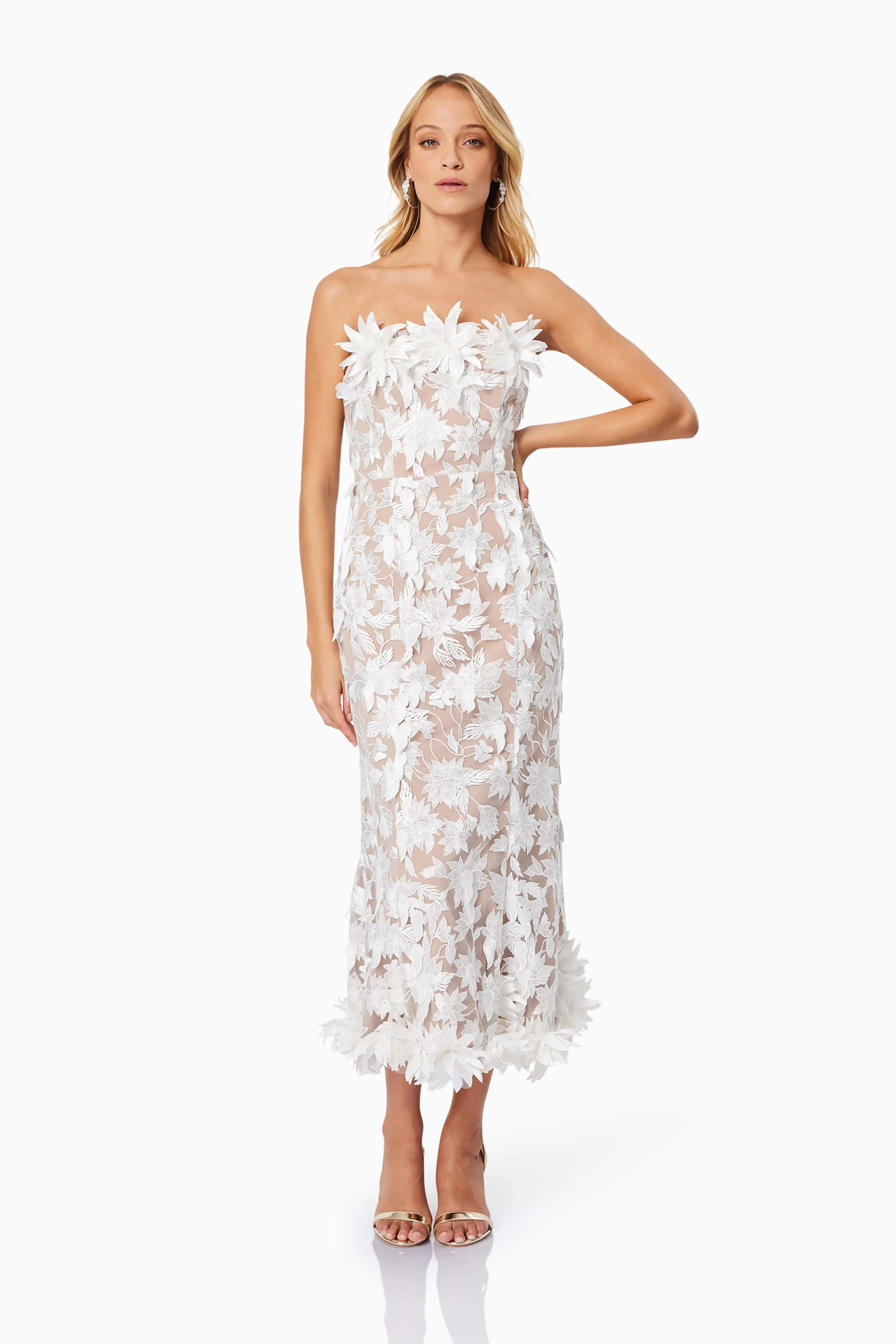 Valentina Midi Cocktail Dress in White sold by Elliatt product image thumbnail 4