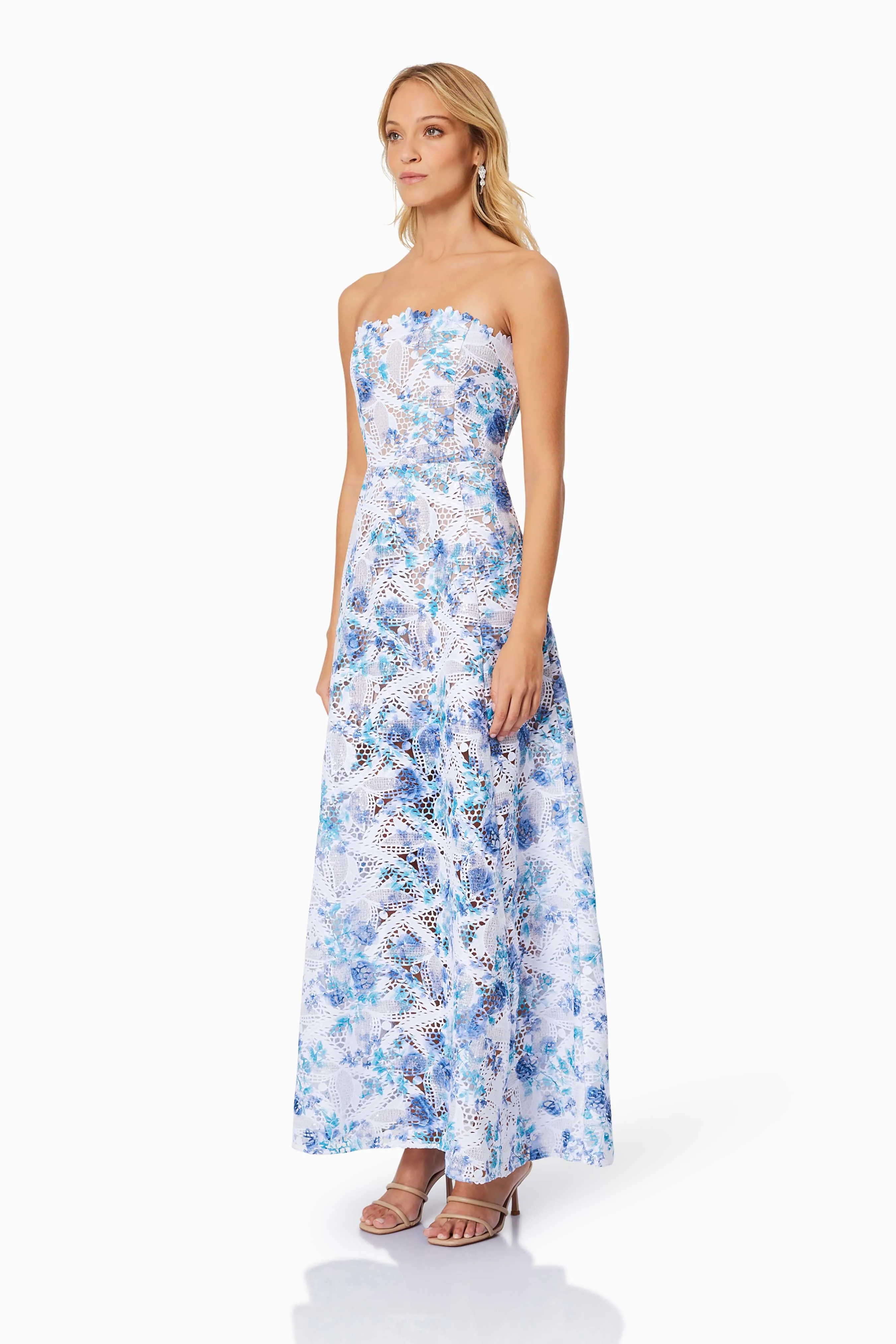 Savannah Fitted Strapless Maxi Dress In Blue - Pre Order sold by Elliatt product image thumbnail 3