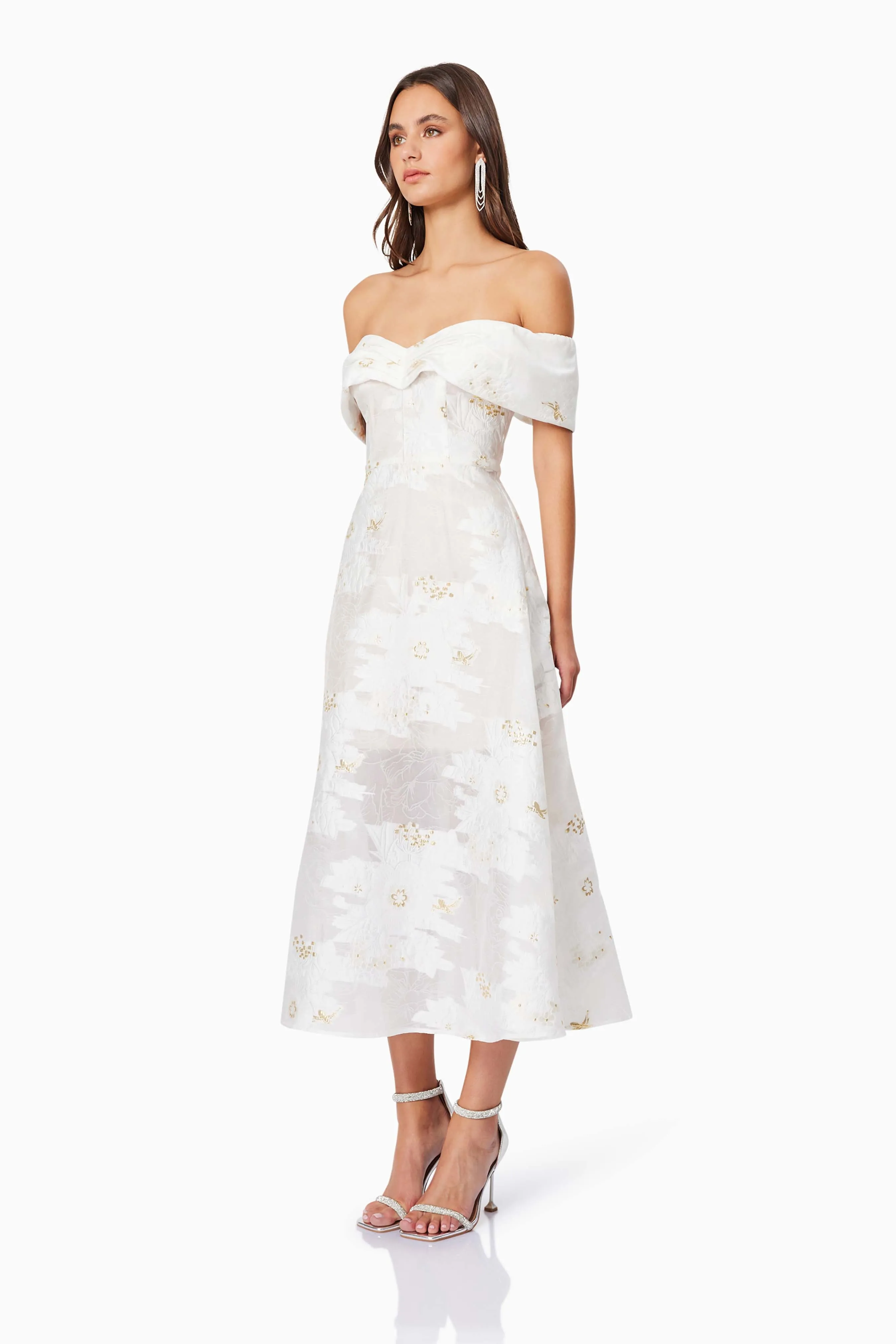 Octavia Sweetheart Midi Dress In White - Pre Order sold by Elliatt product image thumbnail 3