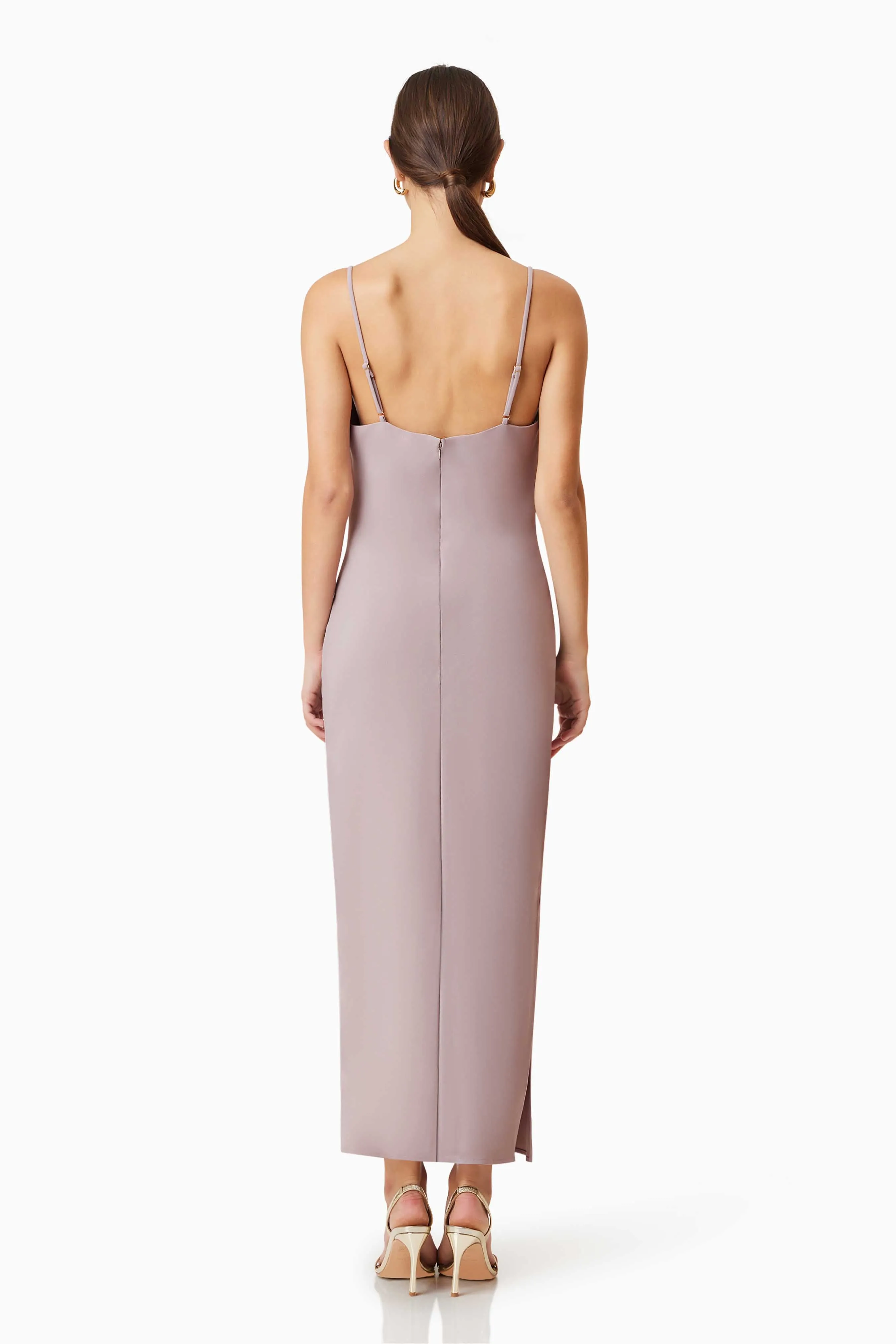 Kenna Cowl Neck Midi Dress In Beige sold by Elliatt product image thumbnail 5