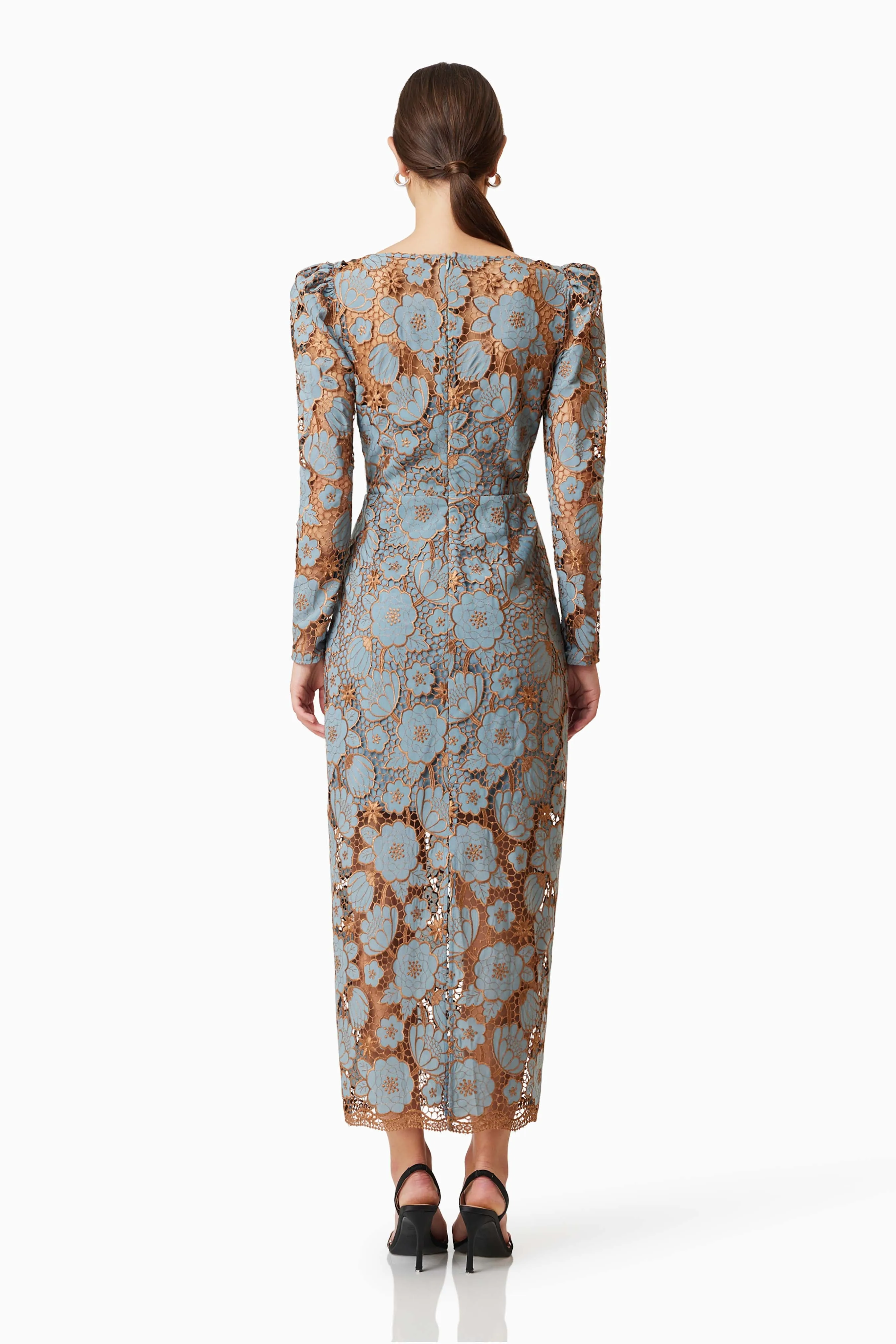 Jasmine Long Sleeve Midi Dress In Blue sold by Elliatt product image thumbnail 4