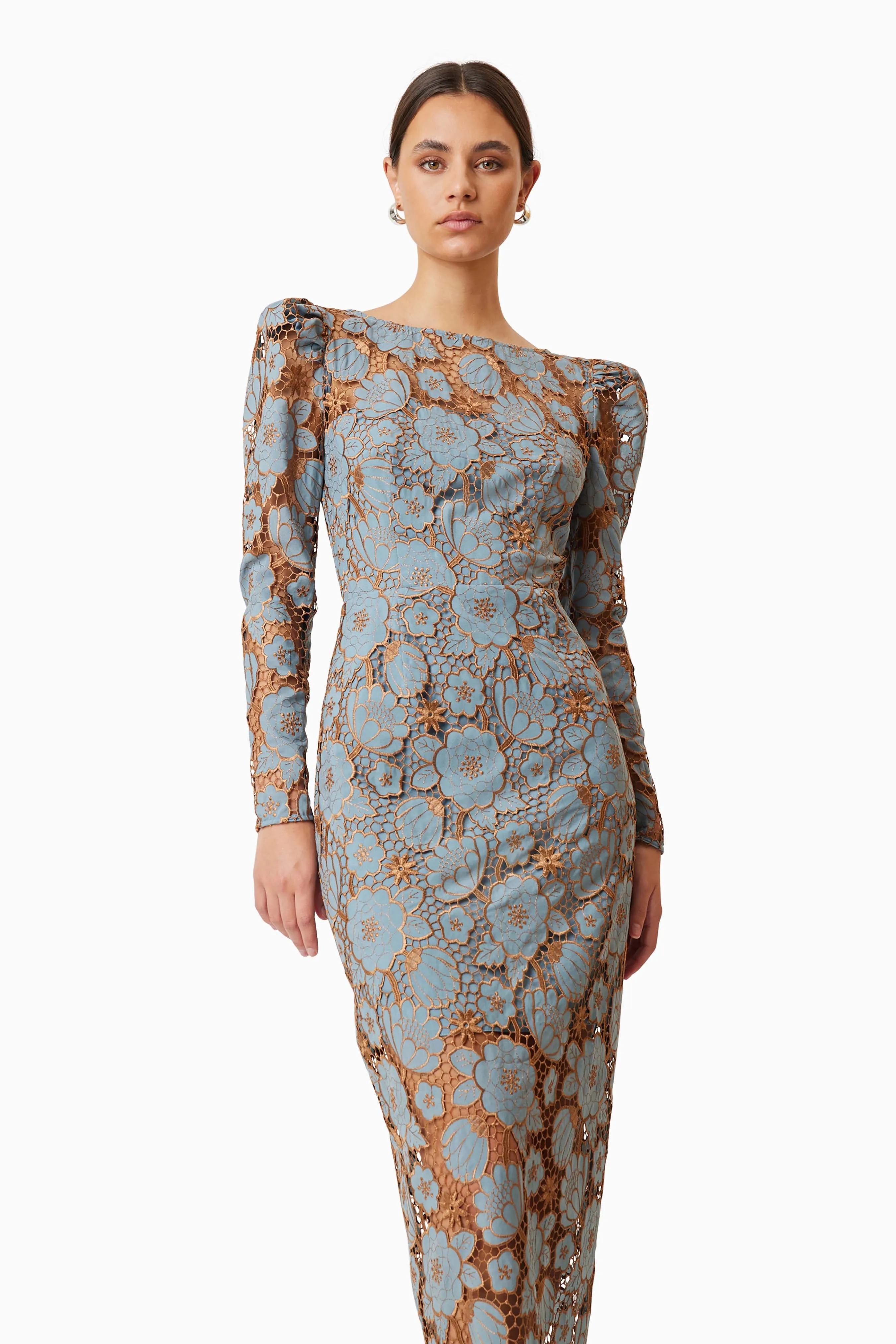 Jasmine Long Sleeve Midi Dress In Blue sold by Elliatt product image thumbnail 5