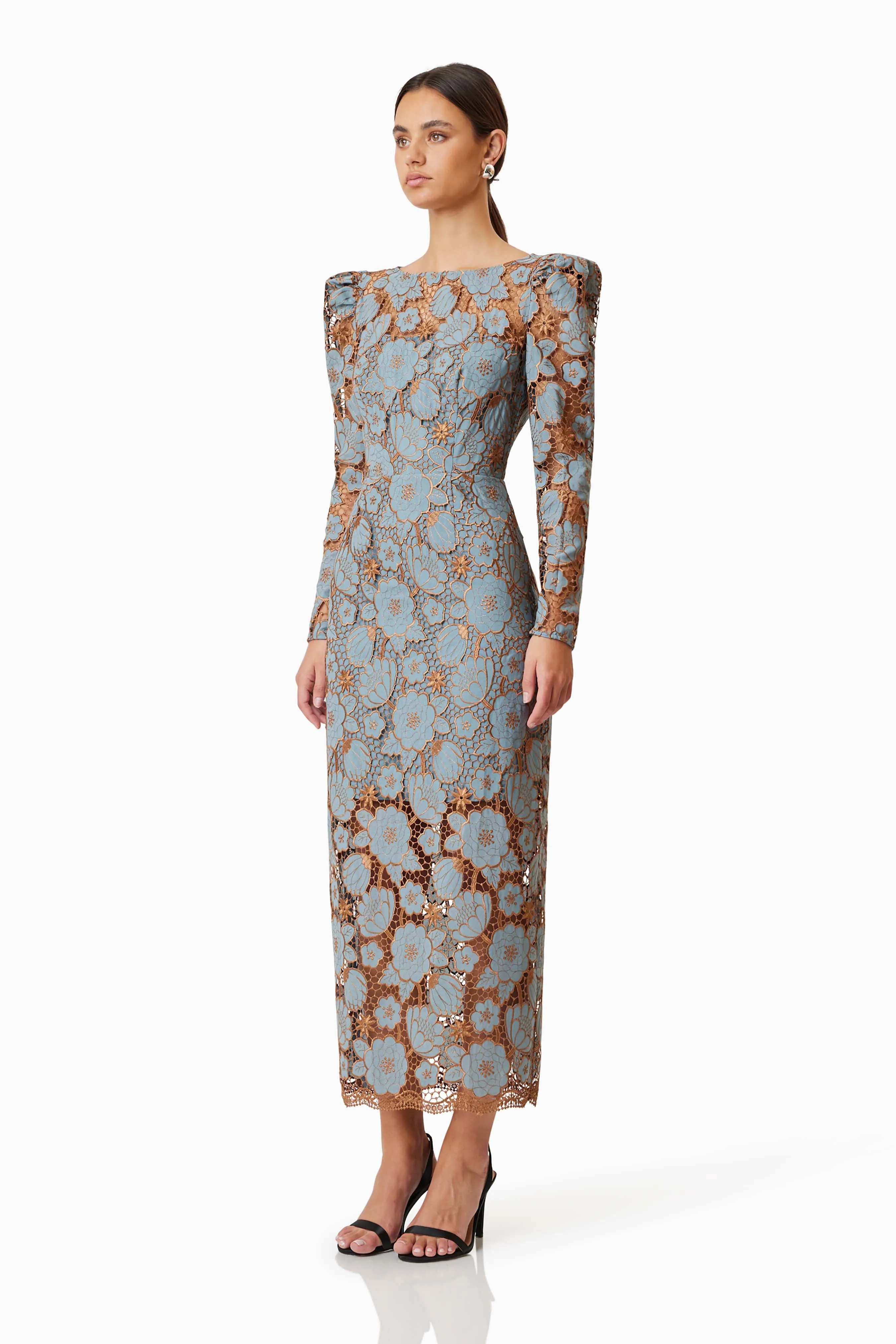 Jasmine Long Sleeve Midi Dress In Blue sold by Elliatt product image thumbnail 2
