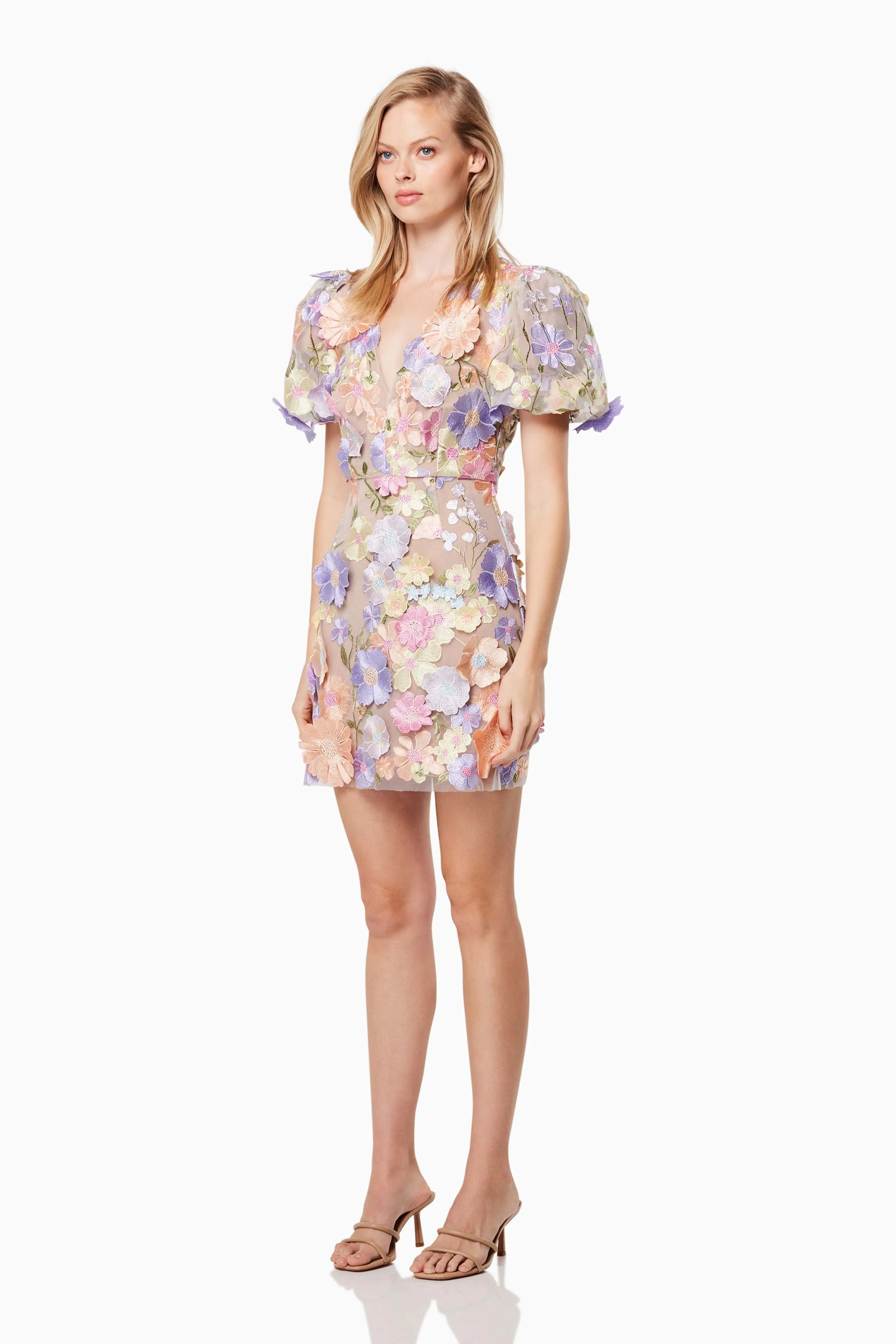 Anthea 3D Lace Mini Dress In Purple sold by Elliatt product image thumbnail 3