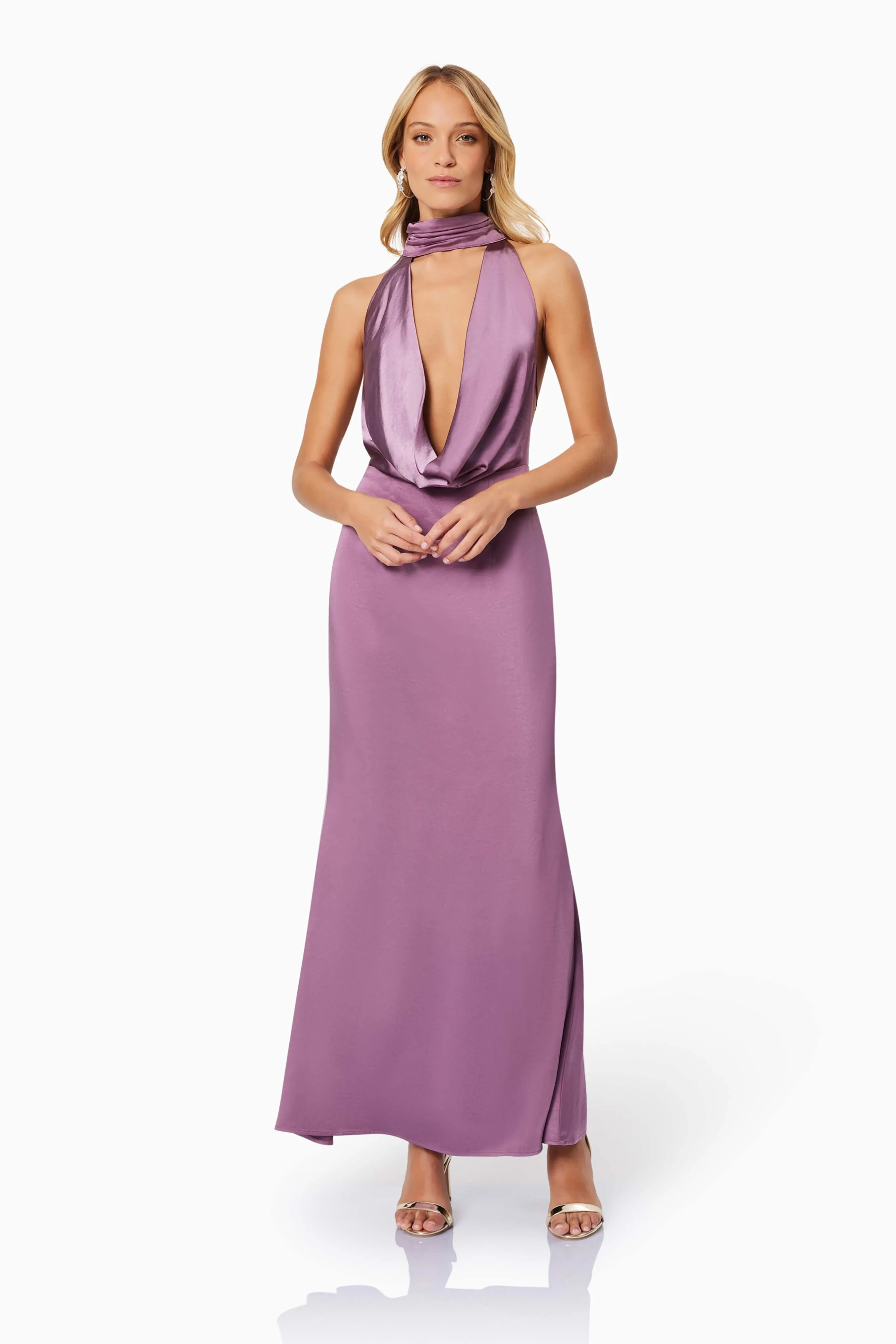Faith Deep Neckline Maxi Dress In Purple sold by Elliatt product image thumbnail 2
