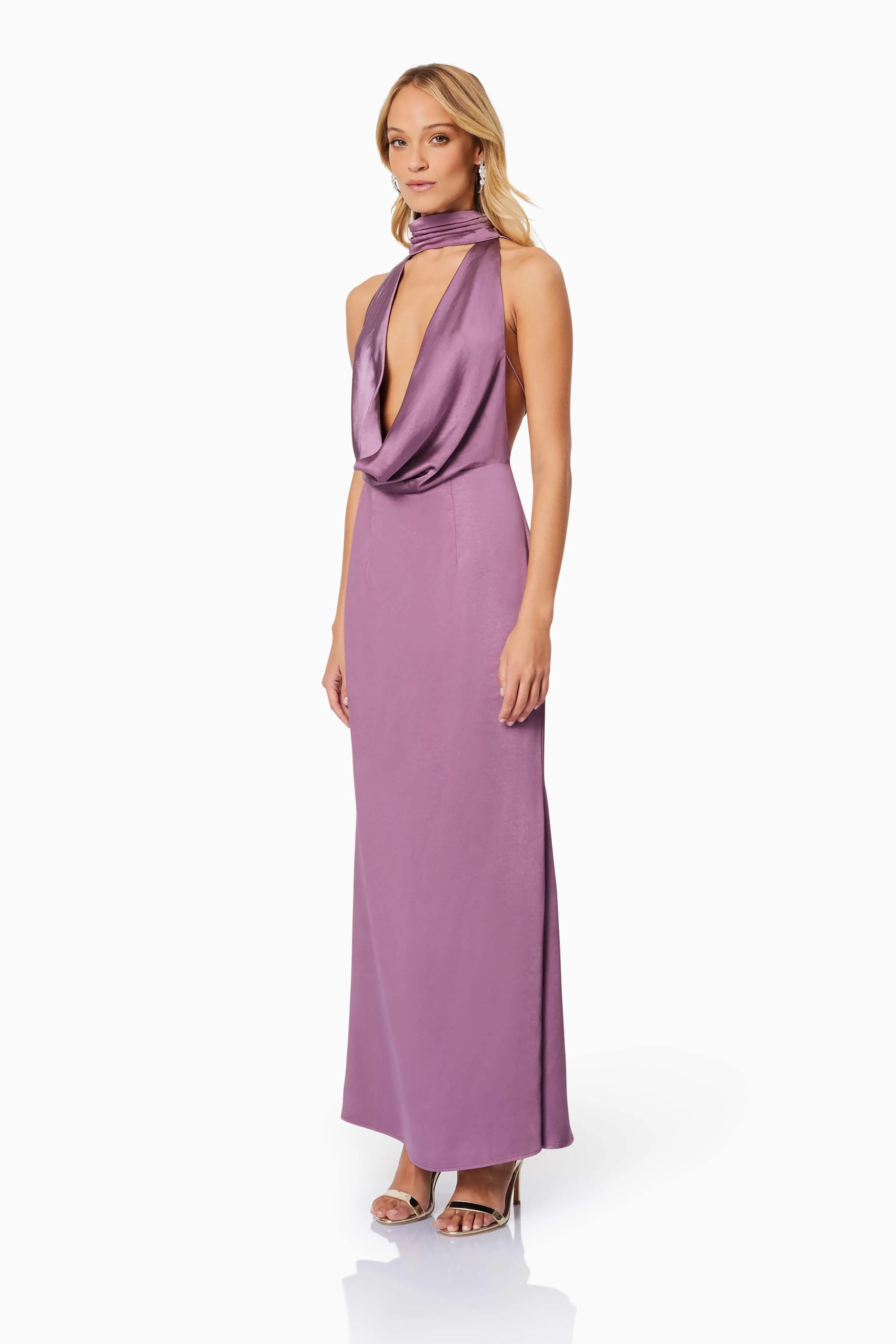 Faith Deep Neckline Maxi Dress In Purple sold by Elliatt product image thumbnail 3