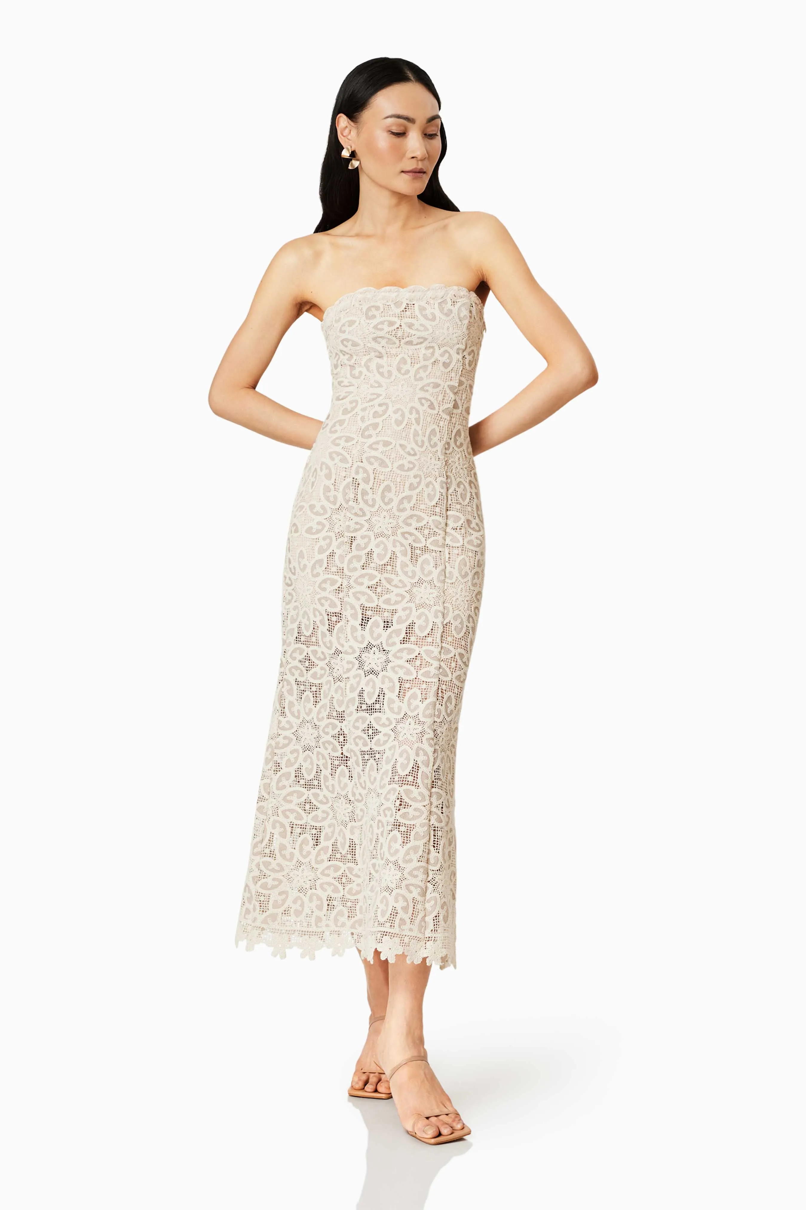 Dreamer Lace Midi Dress In Ivory sold by Elliatt product image thumbnail 4
