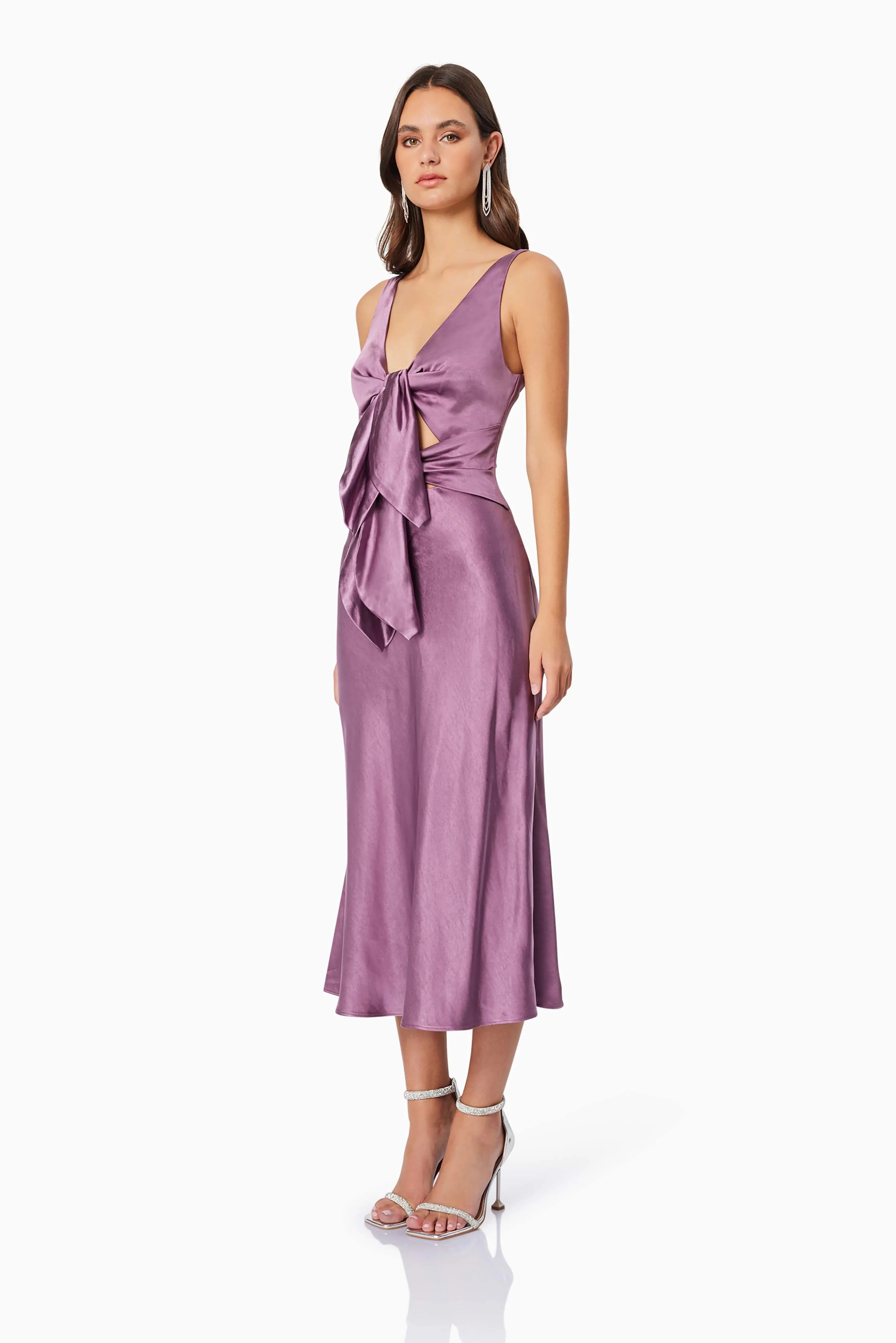Faith Front Tie Midi Dress In Purple sold by Elliatt product image thumbnail 3