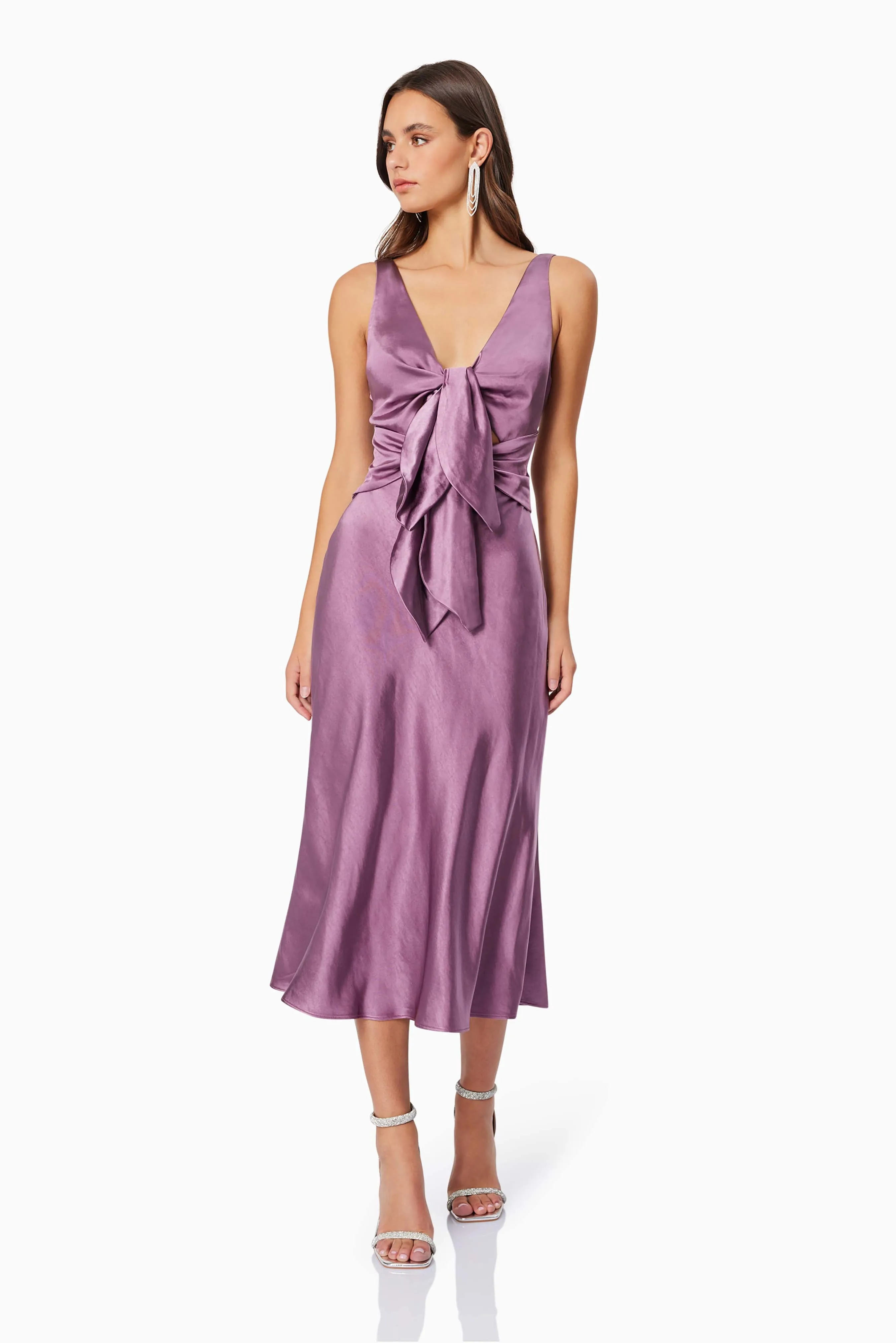 Faith Front Tie Midi Dress In Purple sold by Elliatt product image thumbnail 4