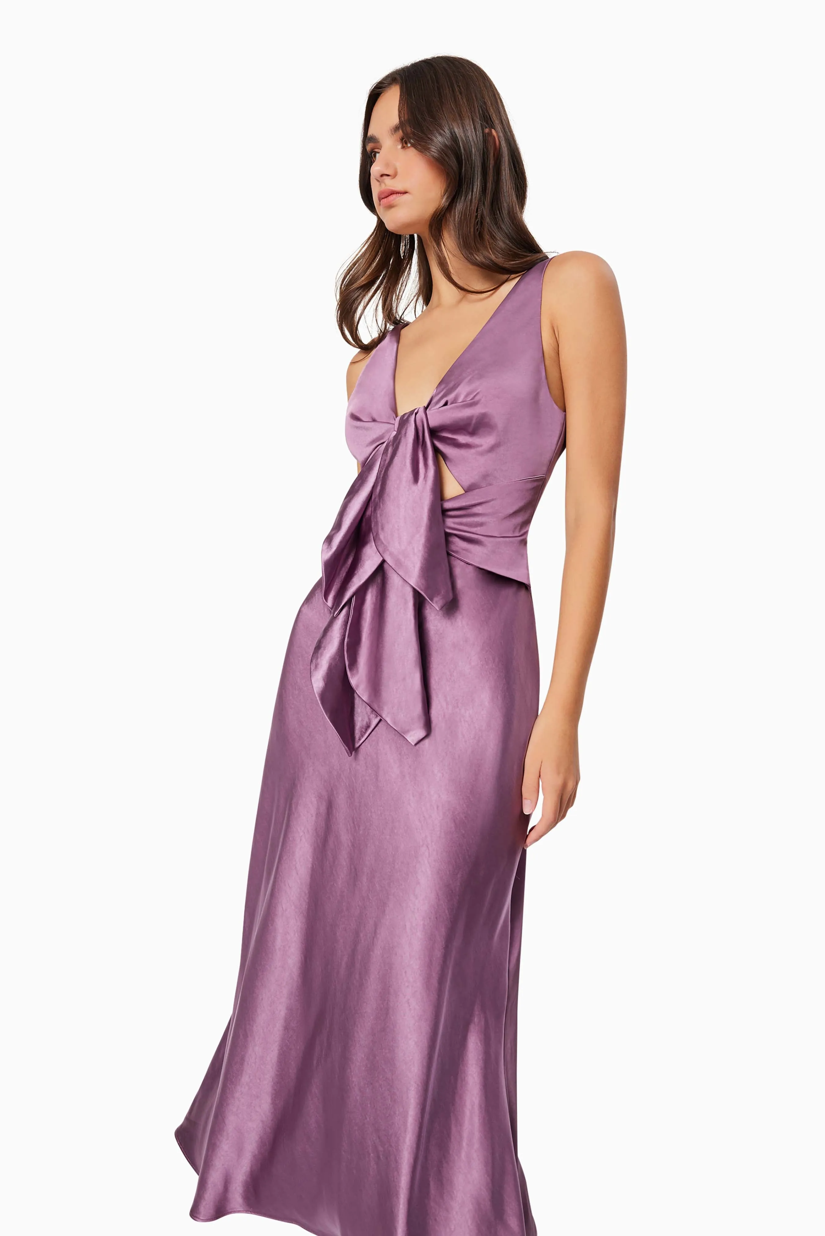 Faith Front Tie Midi Dress In Purple sold by Elliatt product image thumbnail 2
