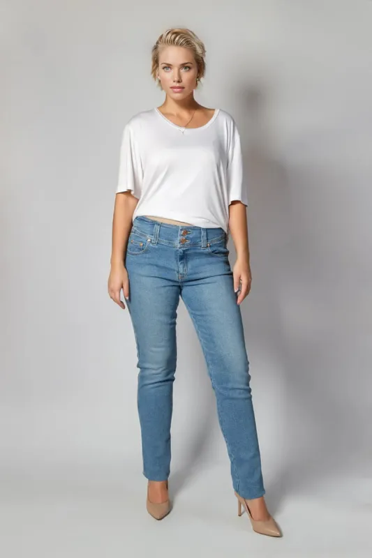 Tempt Vintage Wash Narrow Jean sold by Embody Denim