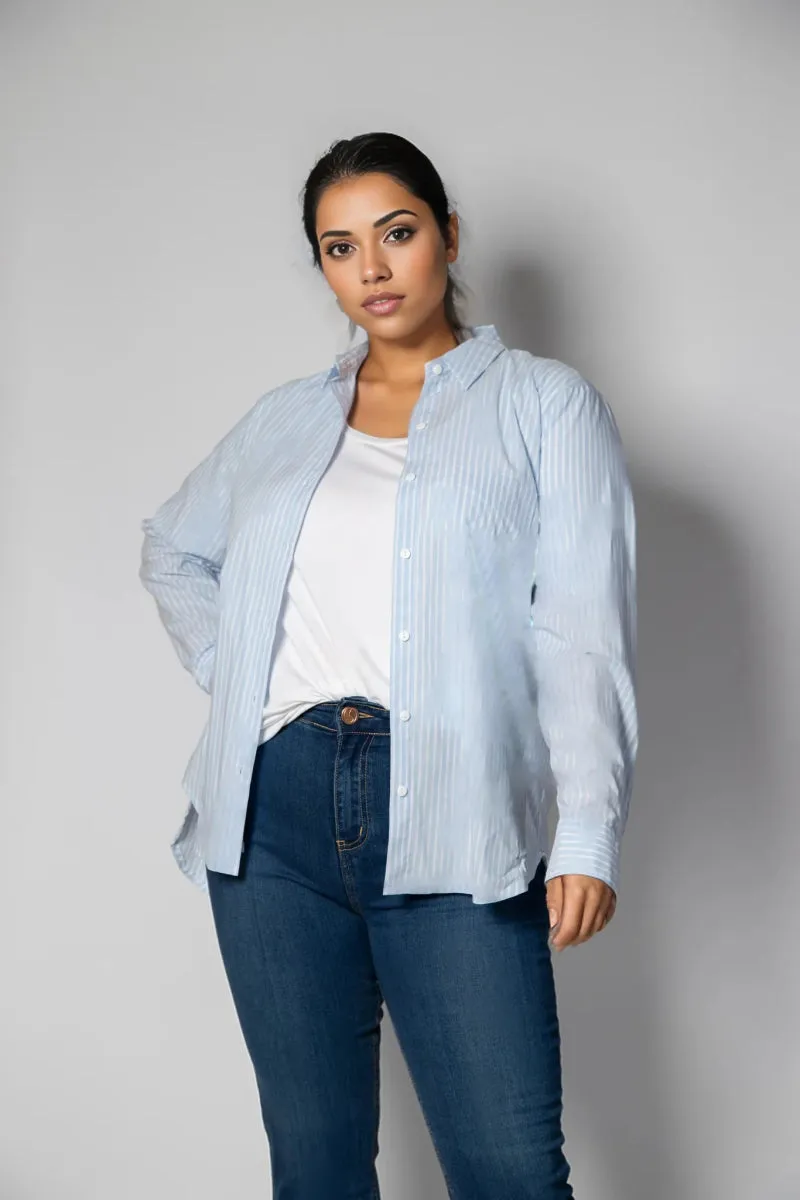 Positano Shirt Blue & White Stripe - Clearance Sale sold by Embody Denim