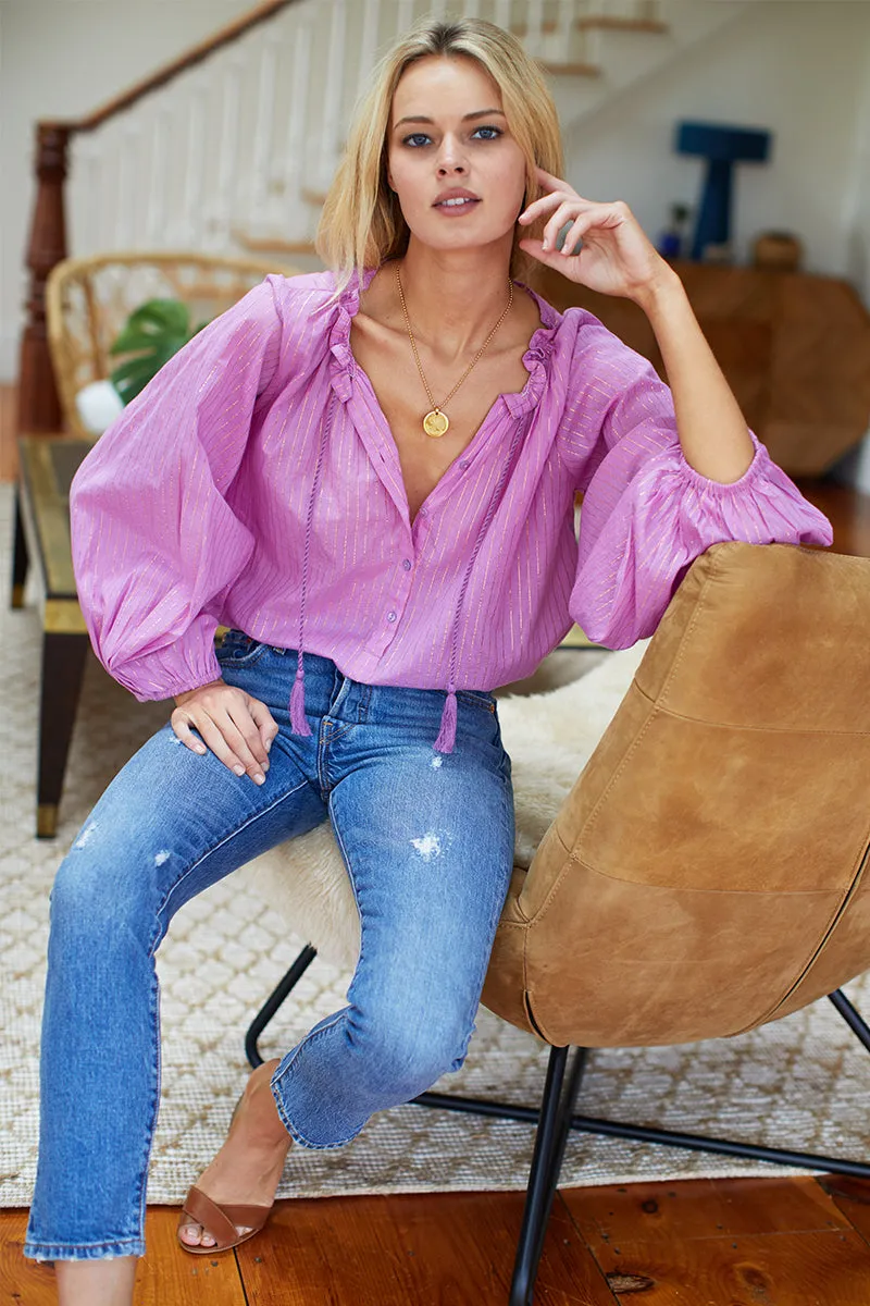 Bardot Top - Pink Lurex sold by Emerson Fry product image thumbnail 3