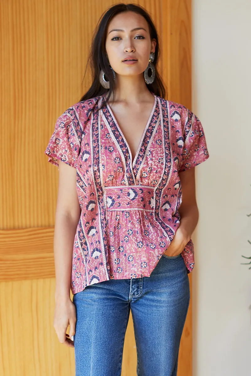 Francina Top - Rose Lurex sold by Emerson Fry