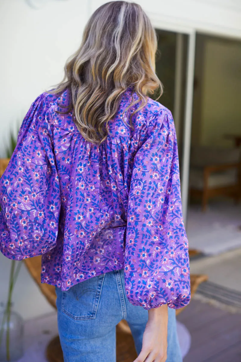 Emmaline Blouse - Violet Wildflower Organic sold by Emerson Fry product image thumbnail 3