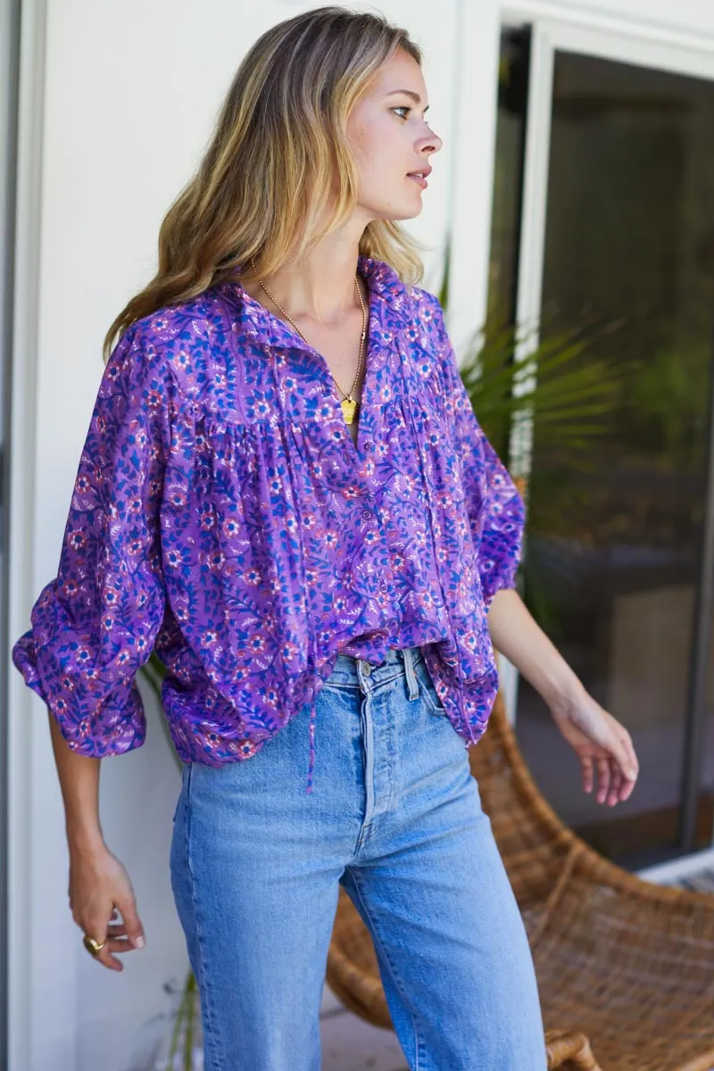 Emmaline Blouse - Violet Wildflower Organic sold by Emerson Fry product image thumbnail 2