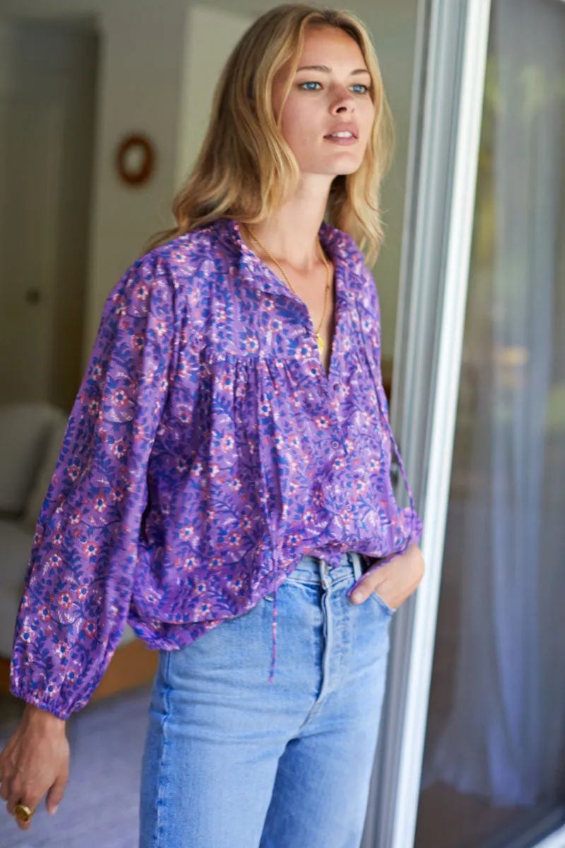 Emmaline Blouse - Violet Wildflower Organic sold by Emerson Fry product image thumbnail 5