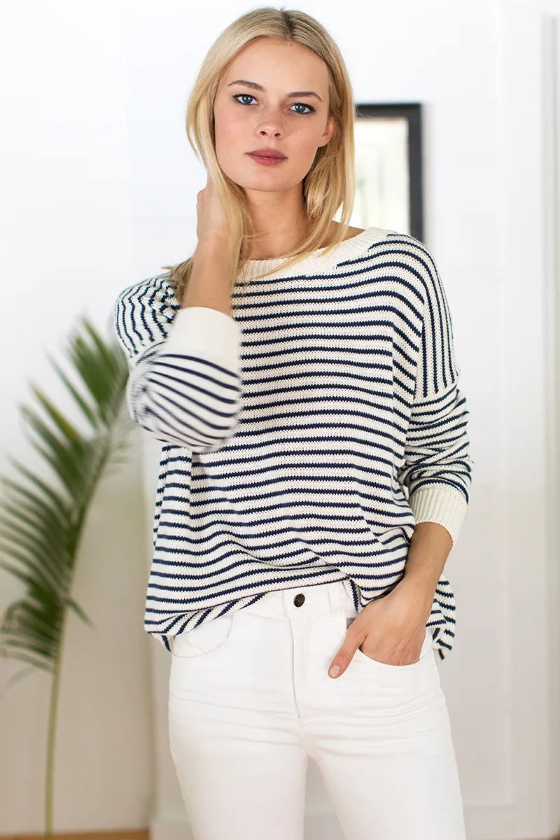 Carolyn Sweater - Navy Stripe Organic sold by Emerson Fry product image thumbnail 2
