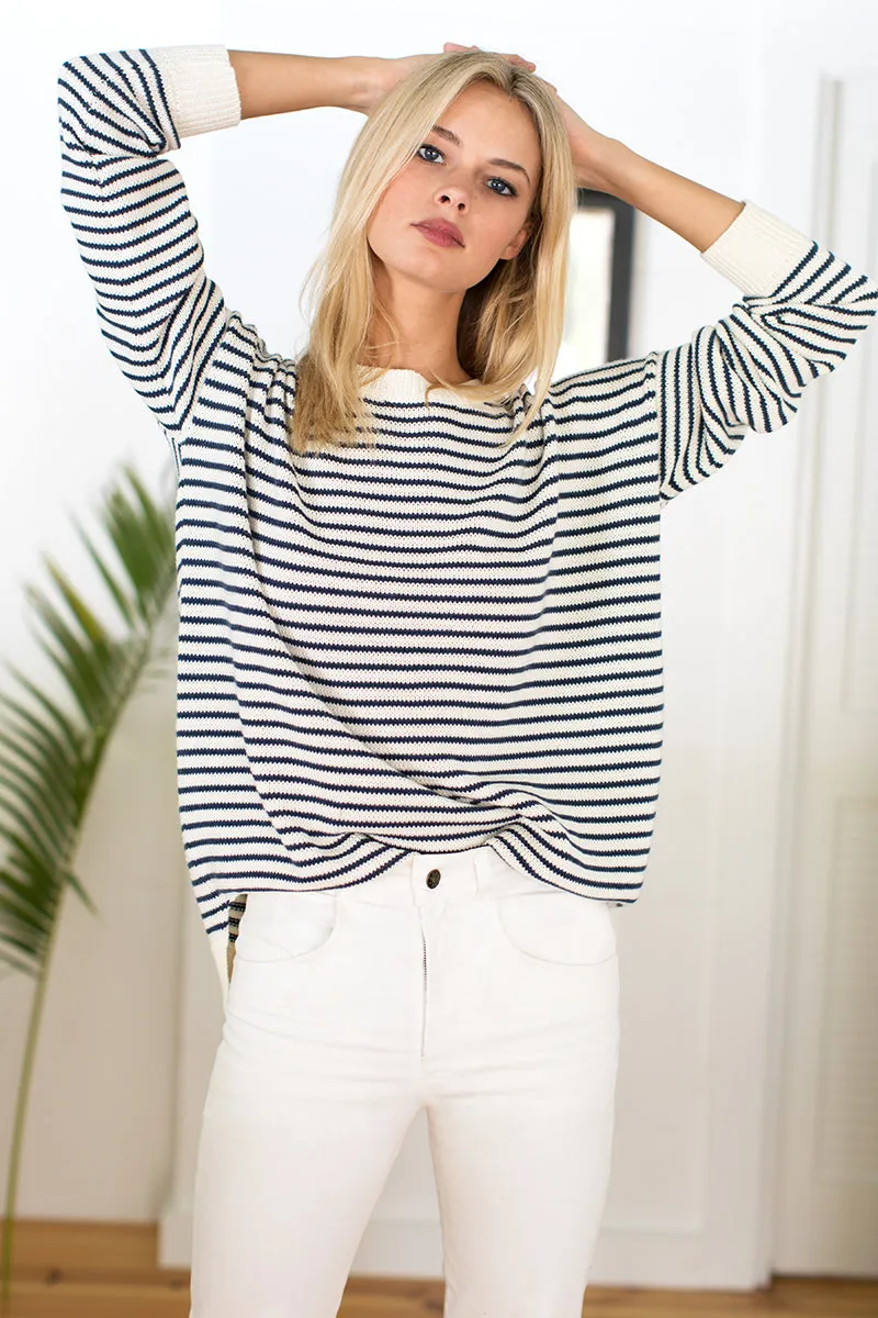 Carolyn Sweater - Navy Stripe Organic sold by Emerson Fry product image thumbnail 4
