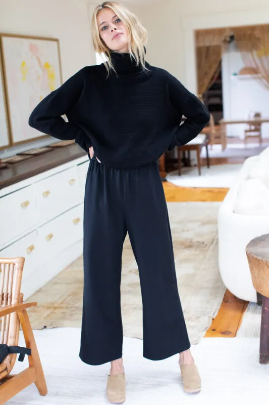 Wide Leg Pant - Black Ponte made by Emerson Fry