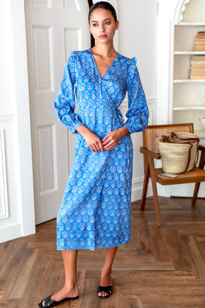 Bishop Frill Dress - Blue Crown Flowers sold by Emerson Fry