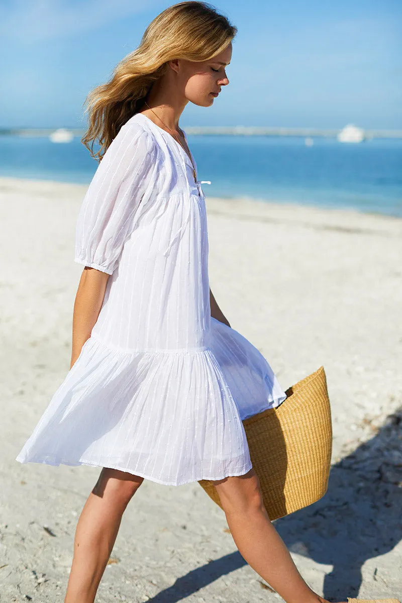 Puff Isla Dress - Dot Stripe White Organic sold by Emerson Fry product image thumbnail 5