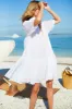 Puff Isla Dress - Dot Stripe White Organic sold by Emerson Fry