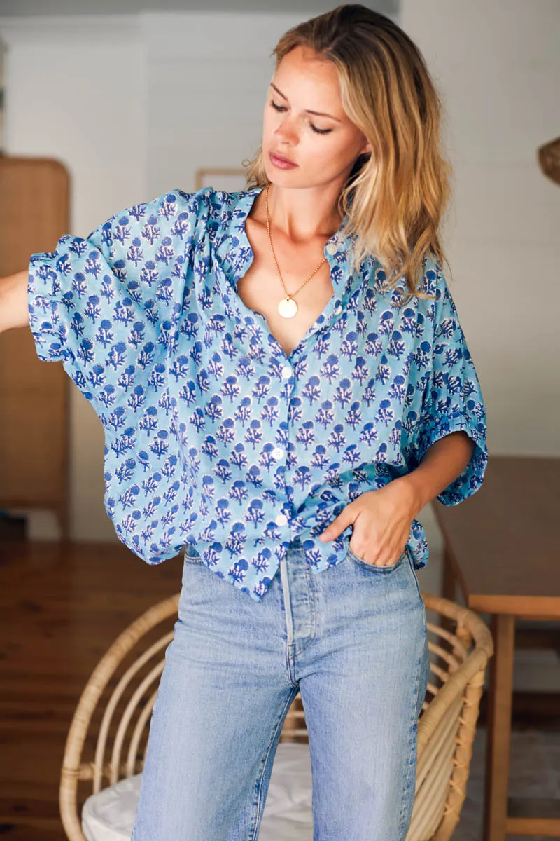 Mandarin Collar Top - Little Marigolds Danube Organic sold by Emerson Fry product image thumbnail 3