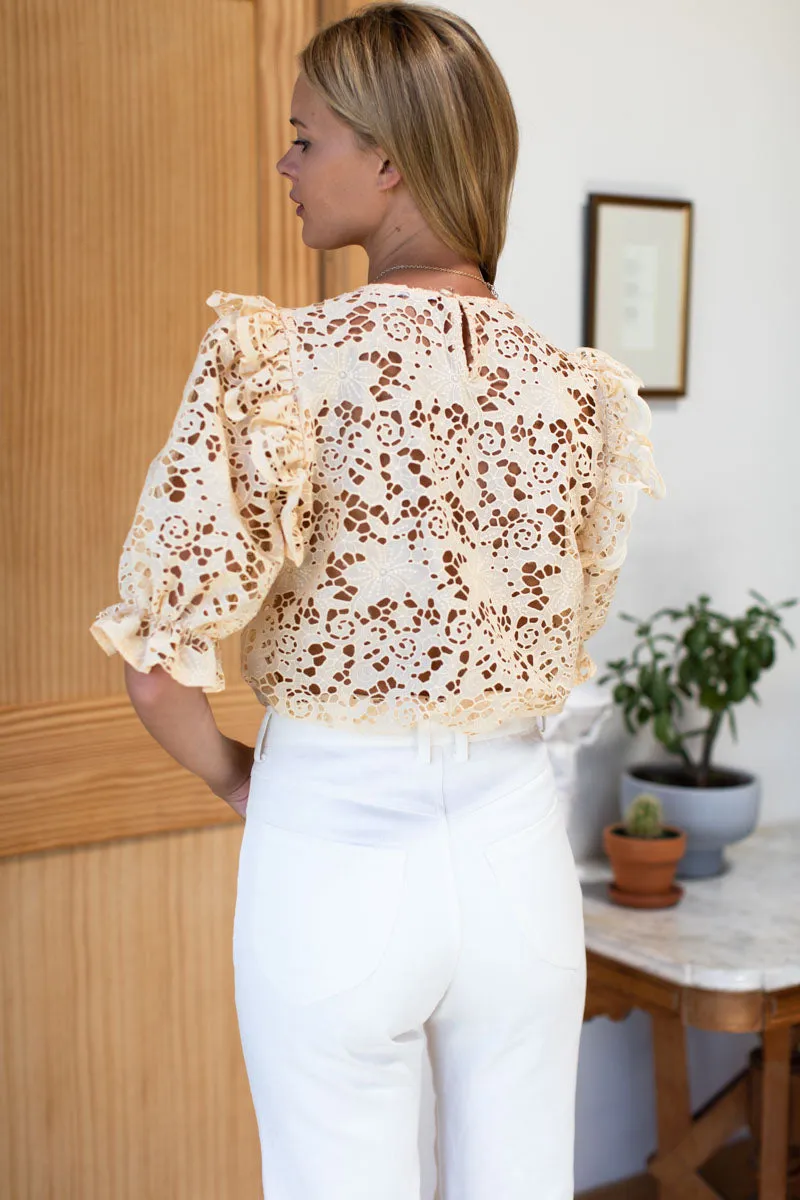 Pearl Blouse - Cream Eyelet sold by Emerson Fry product image thumbnail 3
