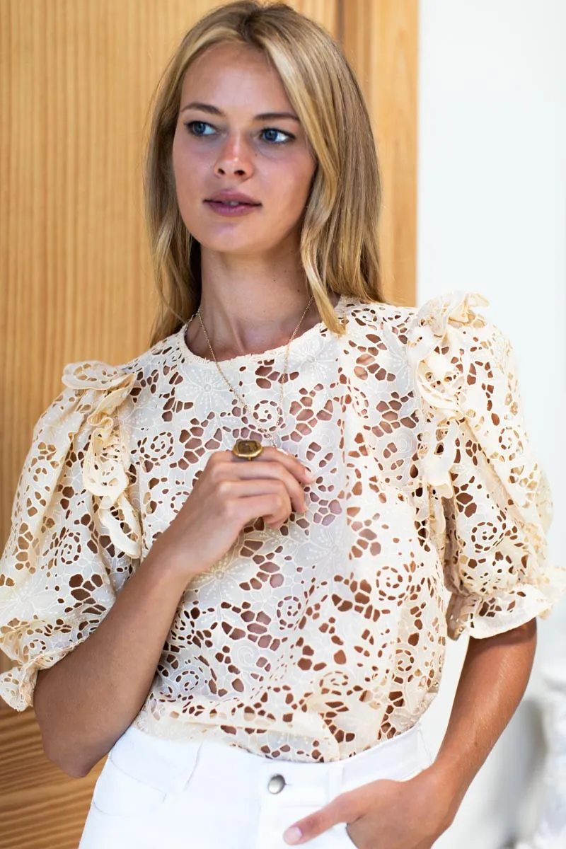 Pearl Blouse - Cream Eyelet sold by Emerson Fry product image thumbnail 4