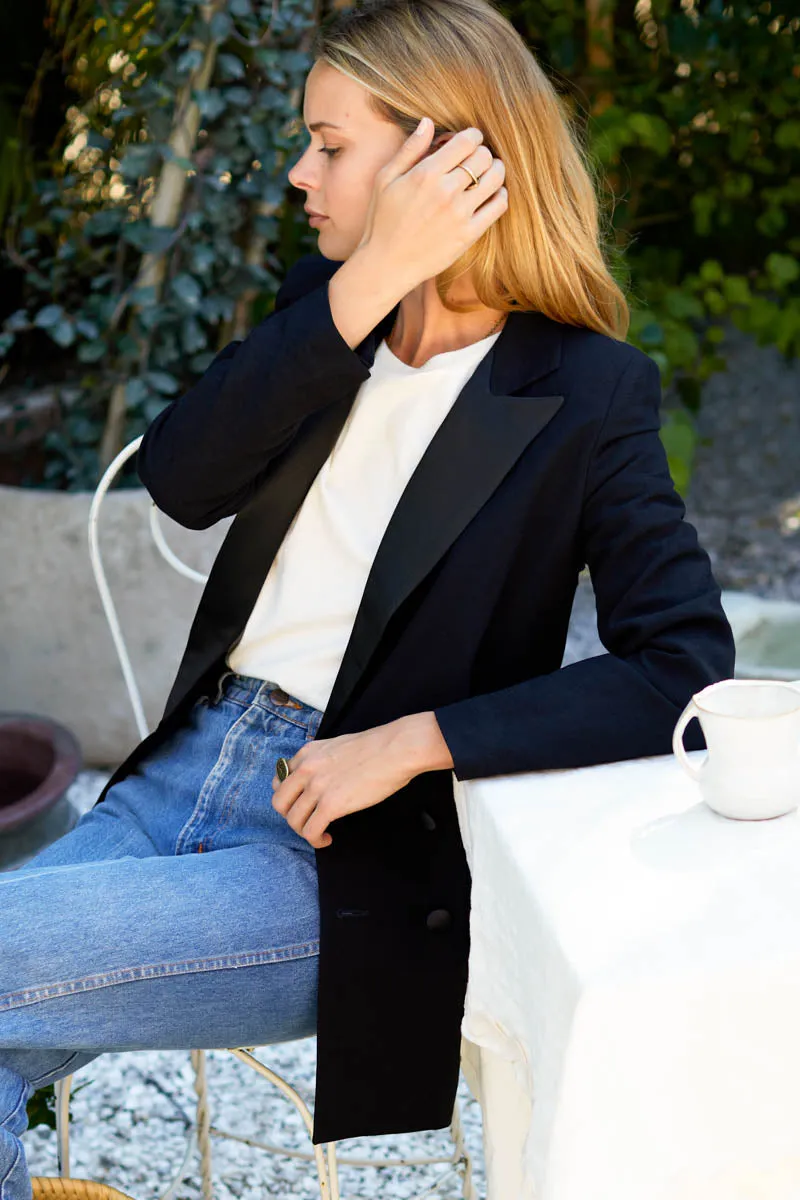 Emerson Tux Jacket - Black Linen sold by Emerson Fry