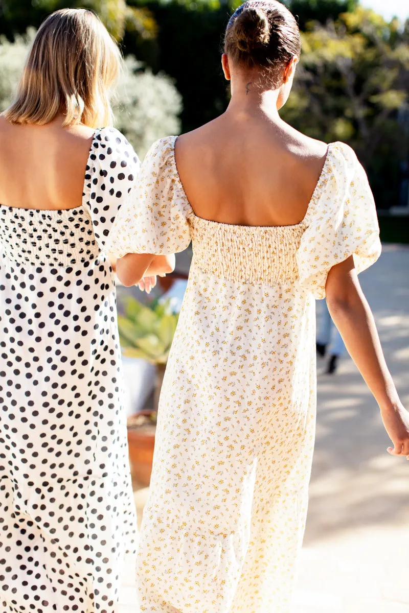 Santiago Maxi Dress - Handpainted Dots Pearl + Polar Linen sold by Emerson Fry product image thumbnail 4