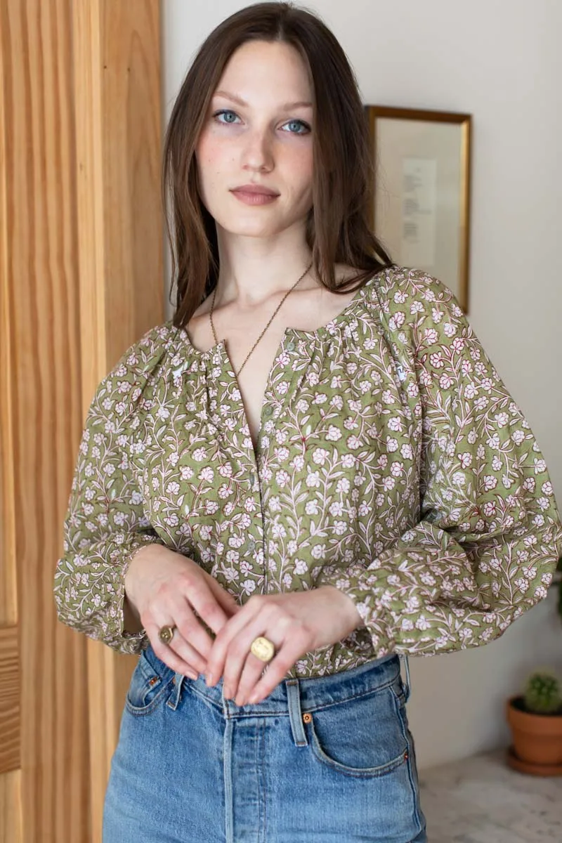 Frances Blouse - Garden Green Organic sold by Emerson Fry