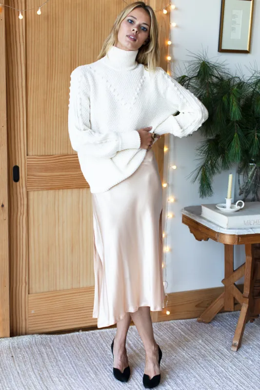 Mila Sweater - Ivory Popcorn Lines made by Emerson Fry