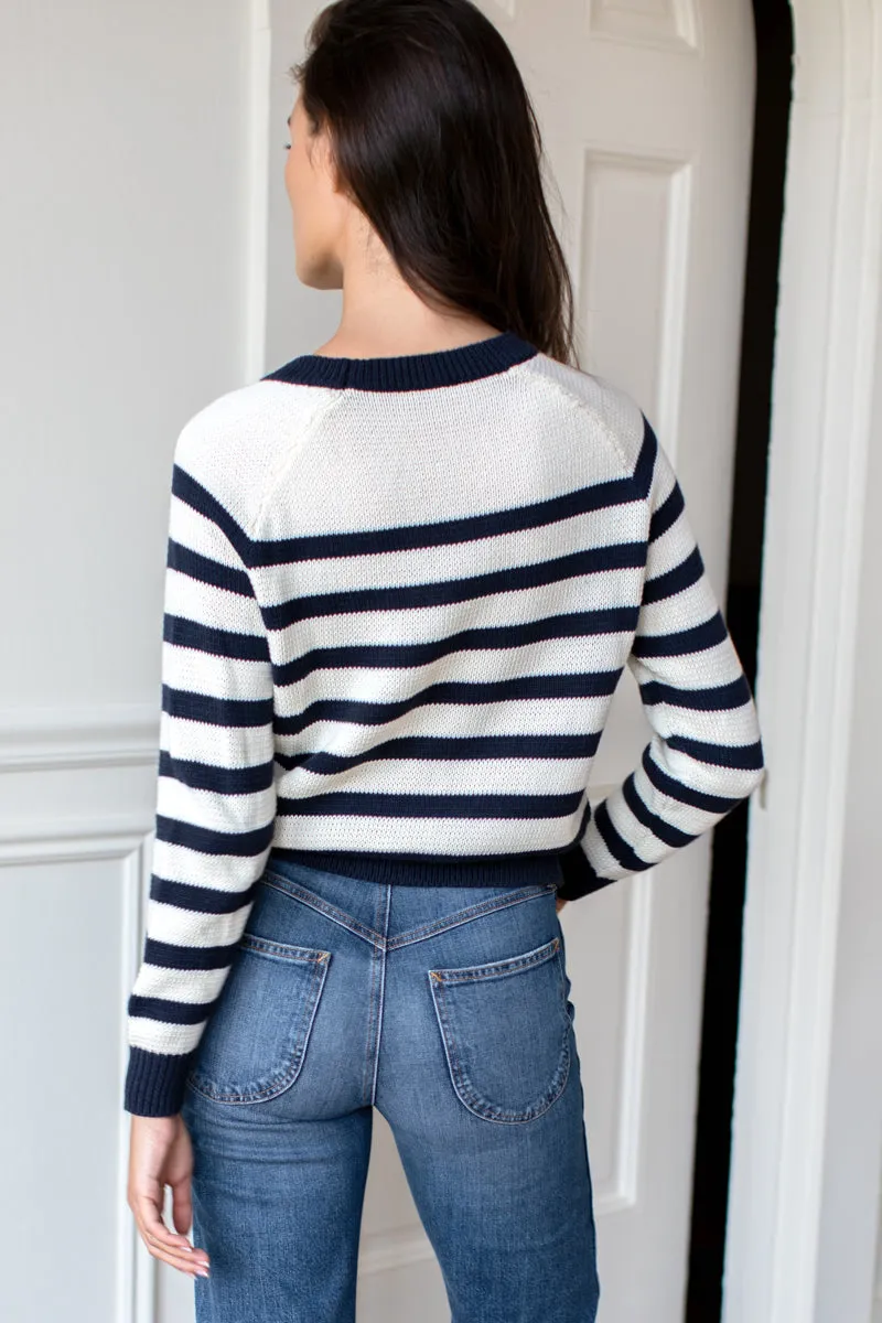 Emerson Sweater - Breton Stripe Ivory + Navy Organic sold by Emerson Fry product image thumbnail 4