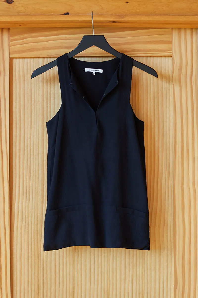 A Line Mod Top - Black Crepe sold by Emerson Fry product image thumbnail 3