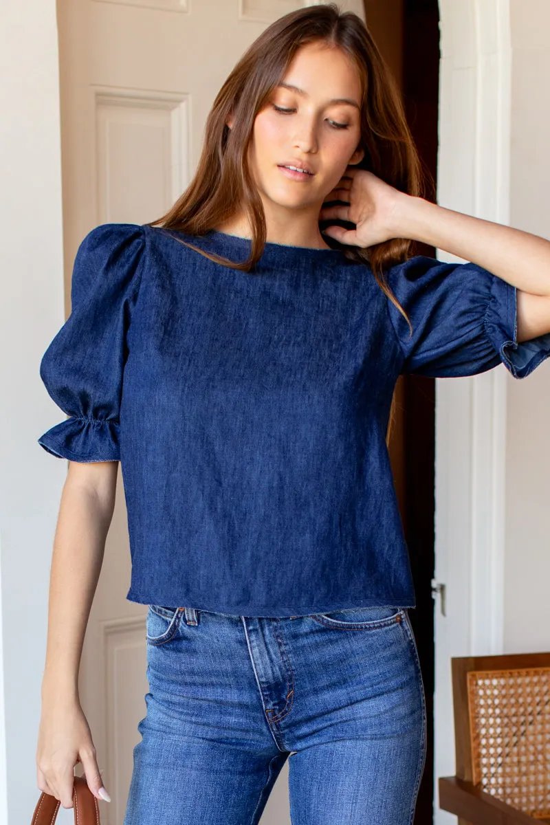 Pearl Blouse - Indigo Hemp Organic sold by Emerson Fry product image thumbnail 2