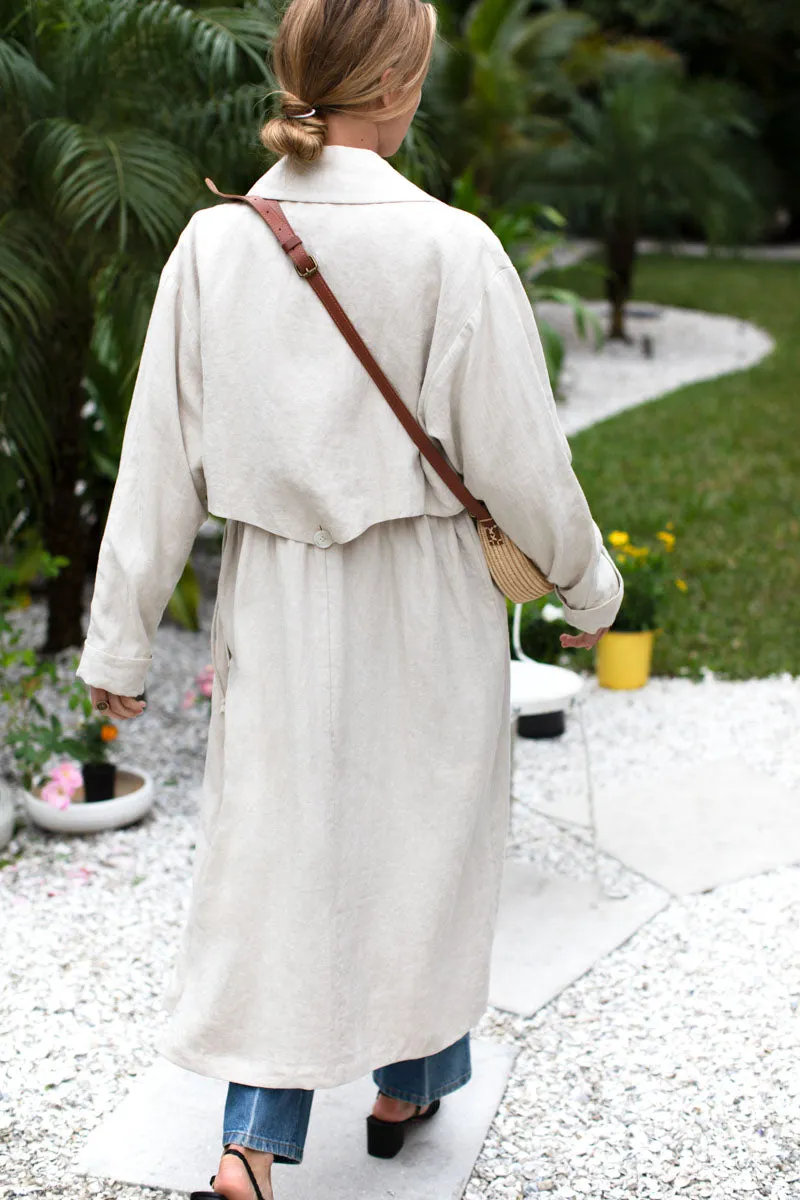 Layering Trench - Almond Linen sold by Emerson Fry product image thumbnail 4