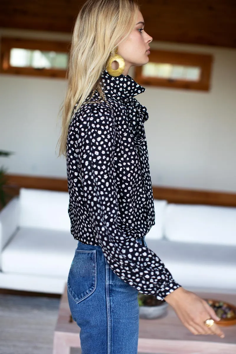 Frankie Blouse - Black Daisy Silk sold by Emerson Fry product image thumbnail 4