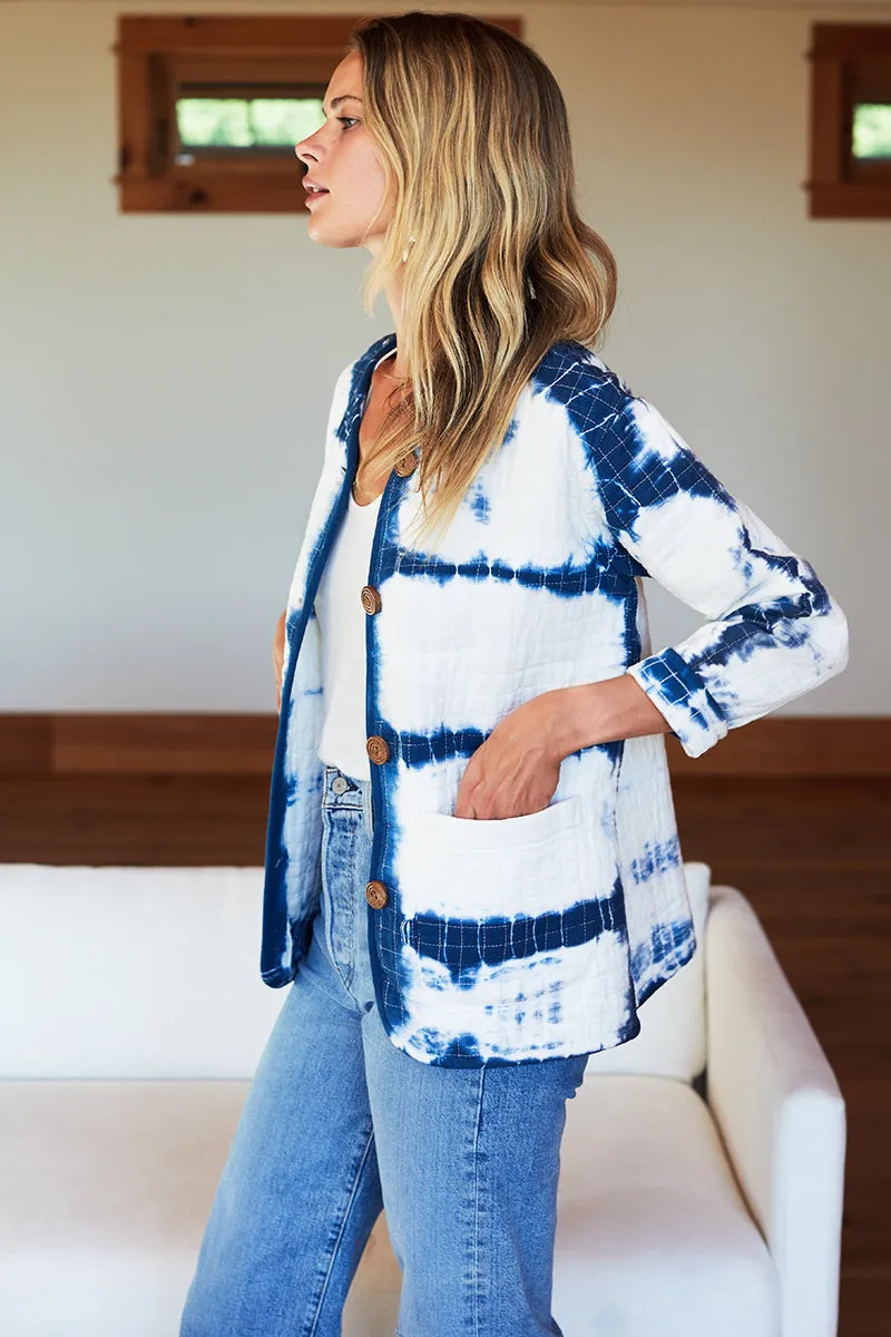 India Quilted Jacket - Indigo Tie Dye Organic sold by Emerson Fry product image thumbnail 5