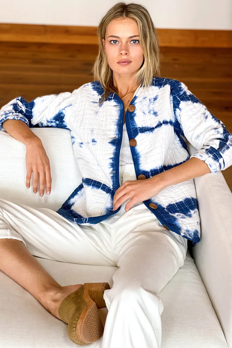 India Quilted Jacket - Indigo Tie Dye Organic sold by Emerson Fry product image thumbnail 4