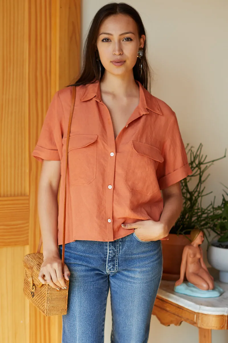 Short Sleeve Utility Shirt - Mojave Linen sold by Emerson Fry product image thumbnail 3