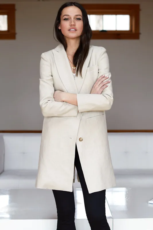 Wingtip Coat - Flax Linen made by Emerson Fry