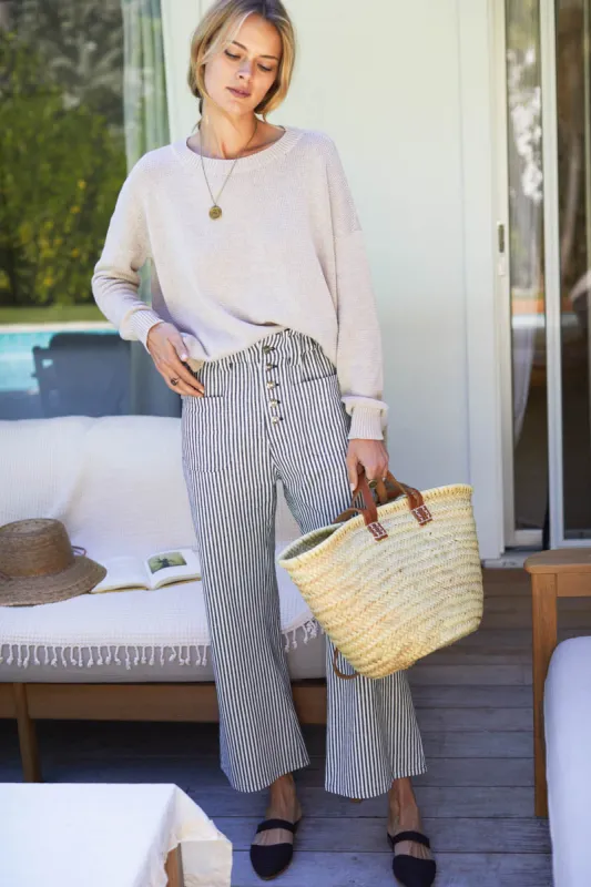 Tulip Crop Flare - Black Stripe Organic sold by Emerson Fry