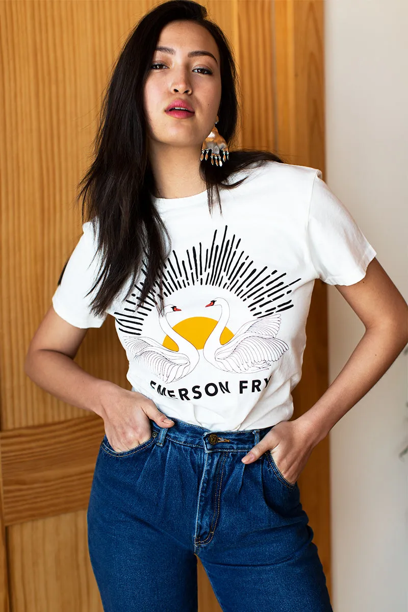 Twin Swans T-Shirt - Ivory sold by Emerson Fry