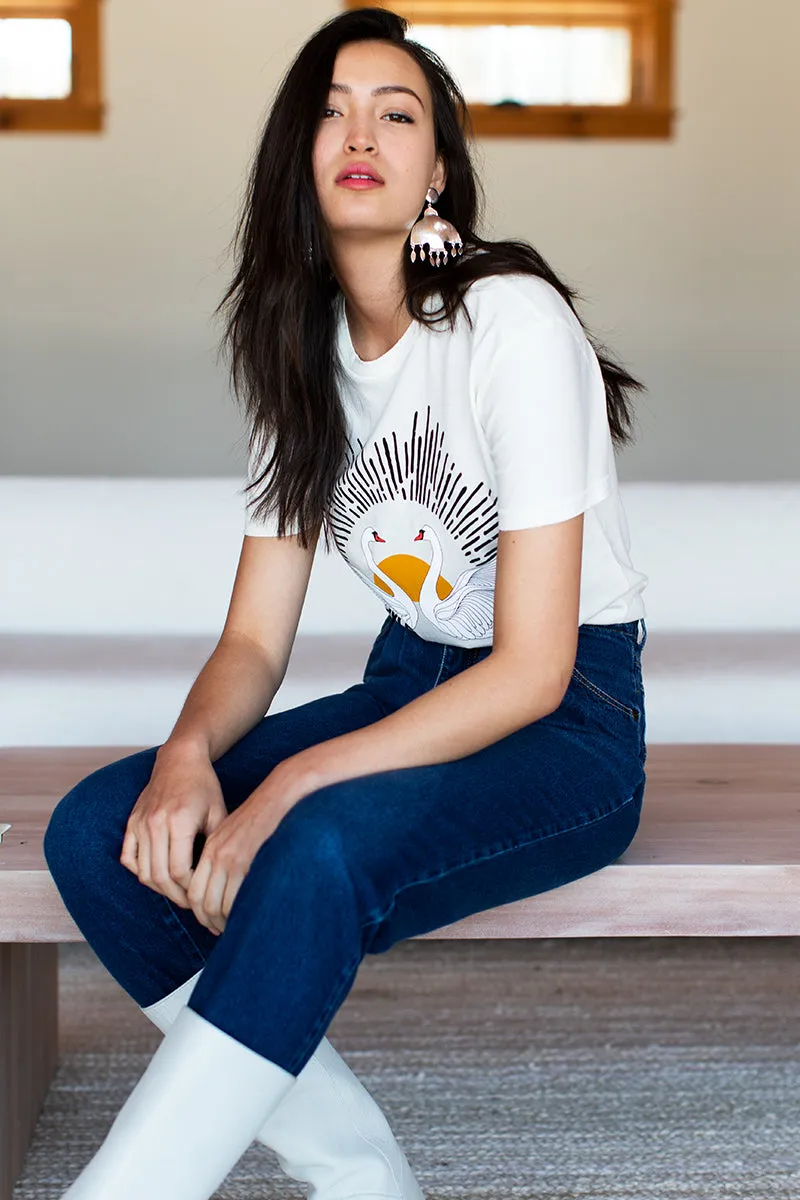 Twin Swans T-Shirt - Ivory sold by Emerson Fry product image thumbnail 3