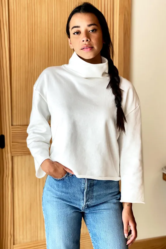 Raw Edge Turtleneck - White Organic sold by Emerson Fry