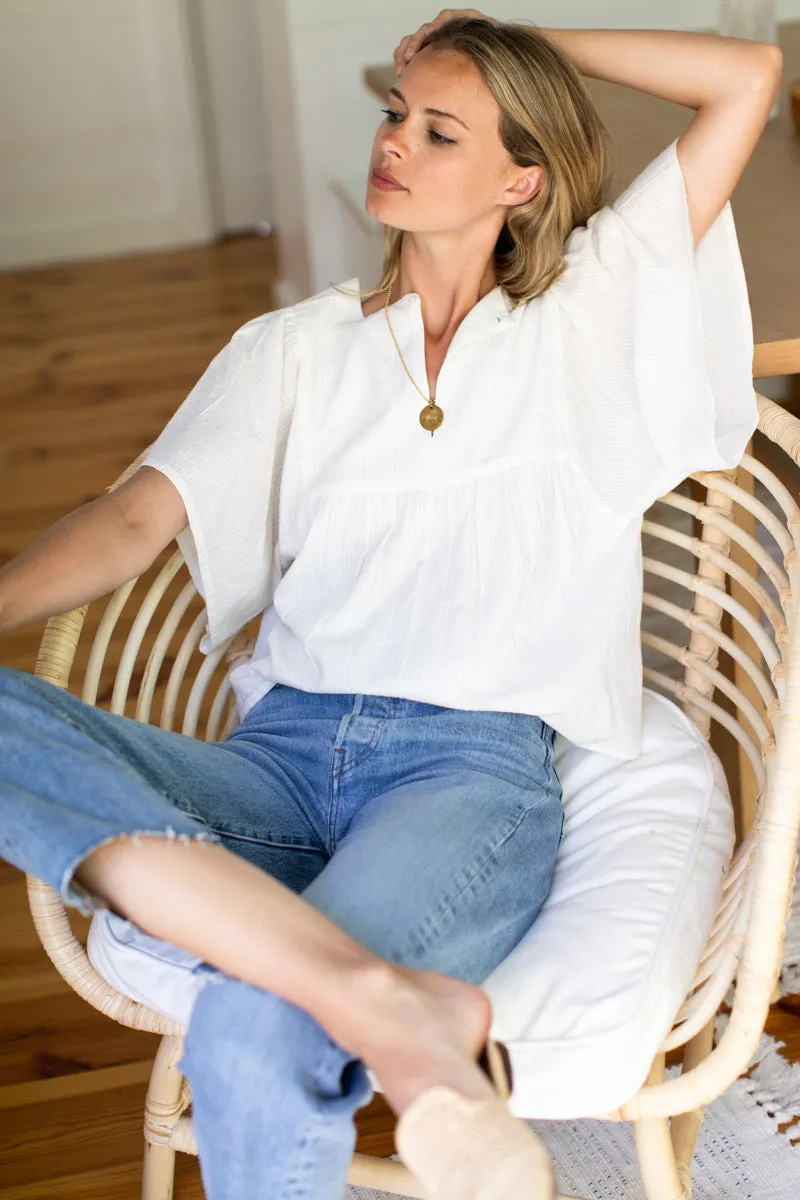 Basalie Top - Dobby Stripe White sold by Emerson Fry product image thumbnail 4